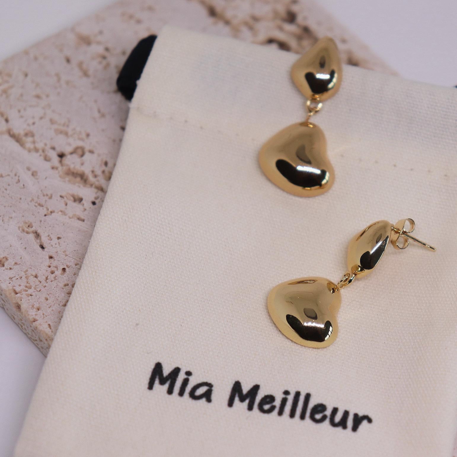 Dangling Heart Drop Earrings