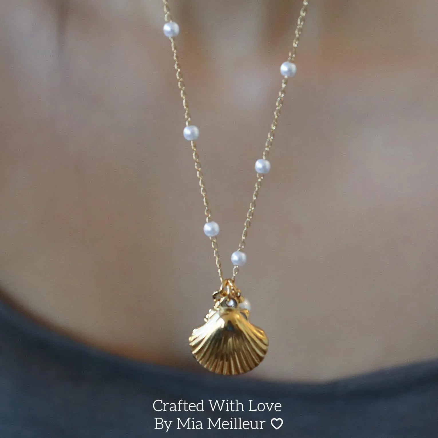 Seashell and Pearl Necklace