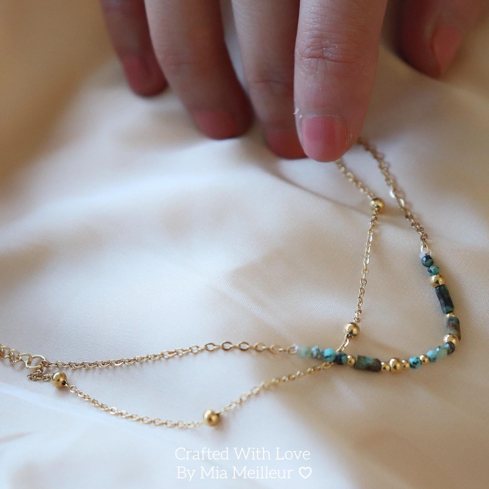 Dainty Turquoise Duo Chain Bracelet