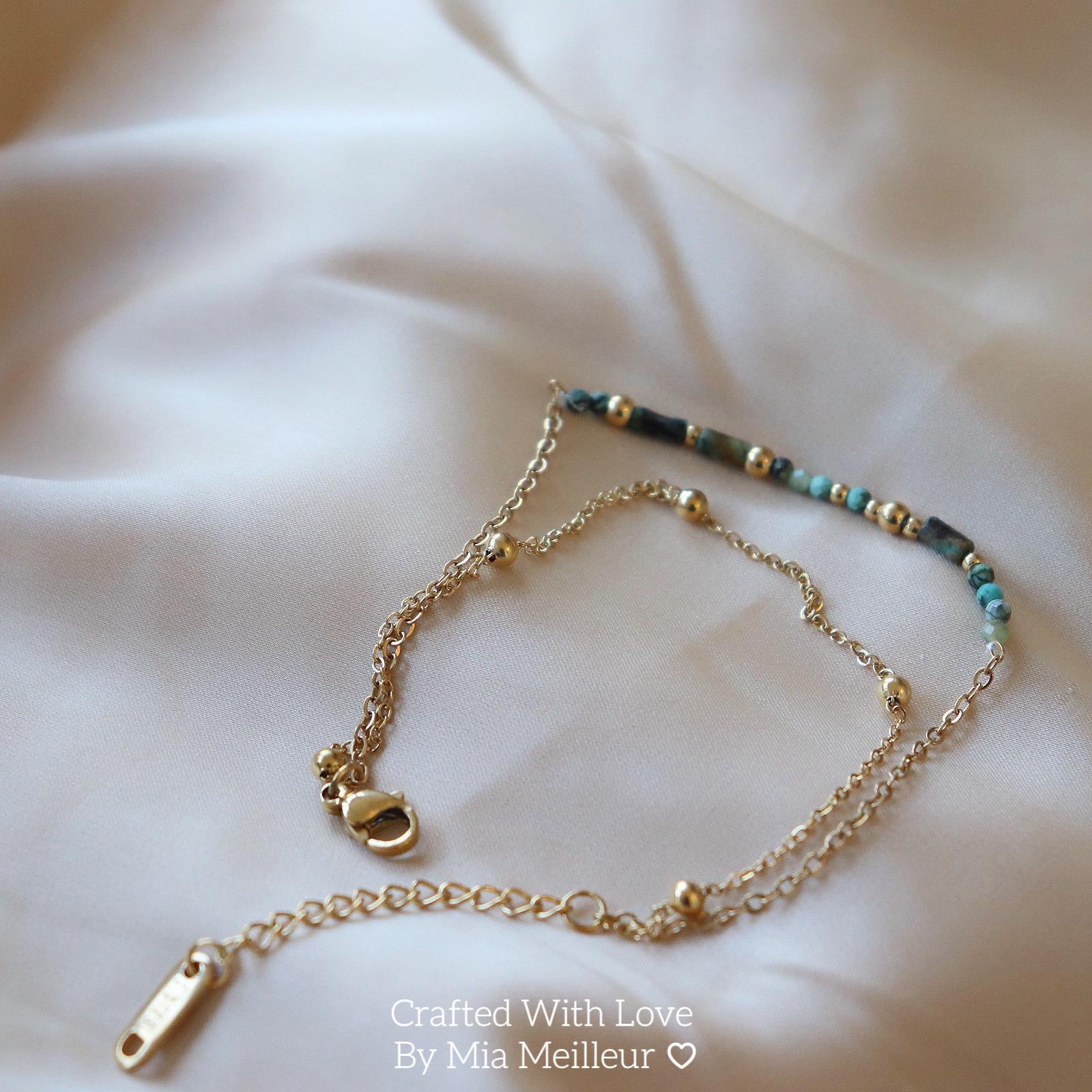 Dainty Turquoise Duo Chain Bracelet