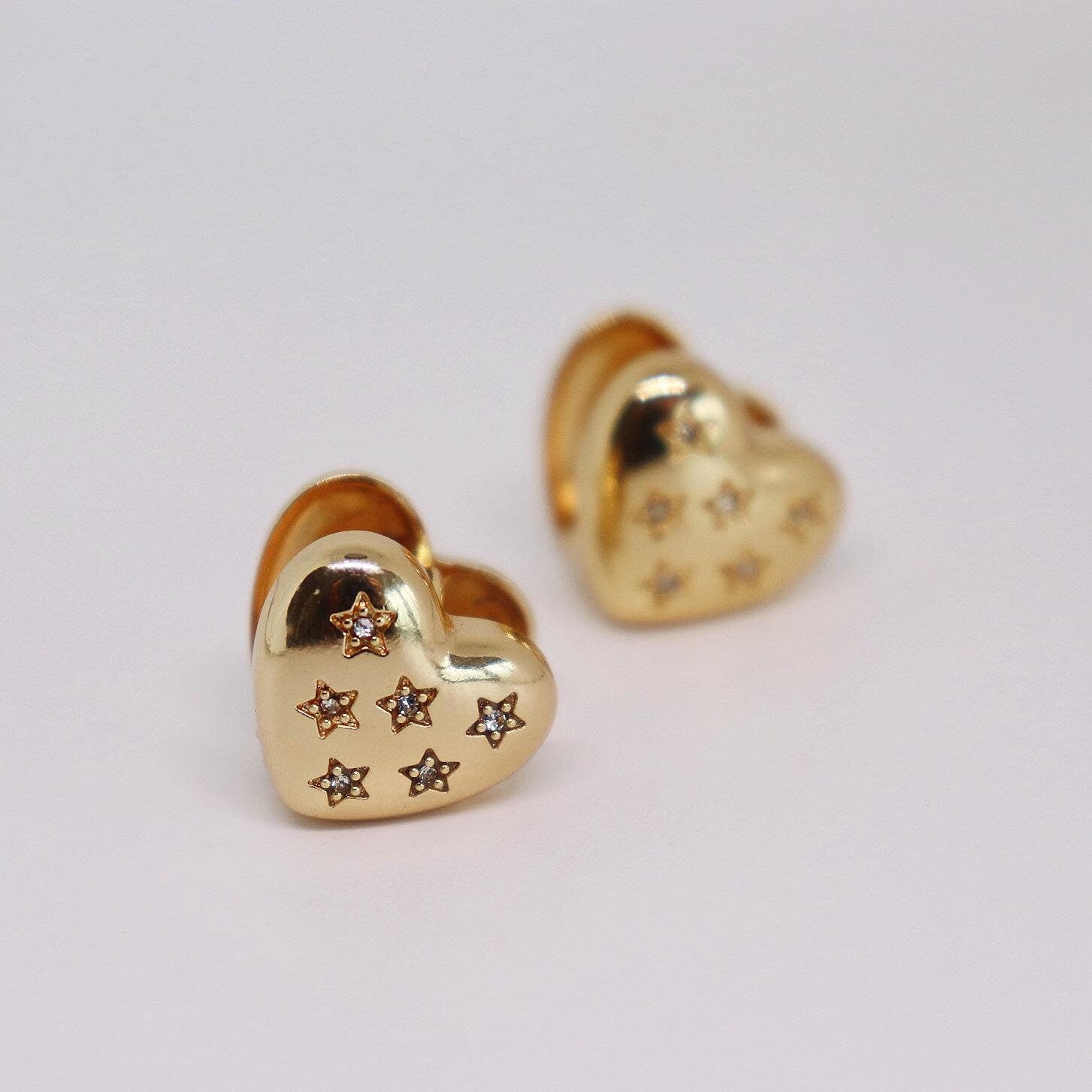 Chunky Star Heart Clip On Earrings