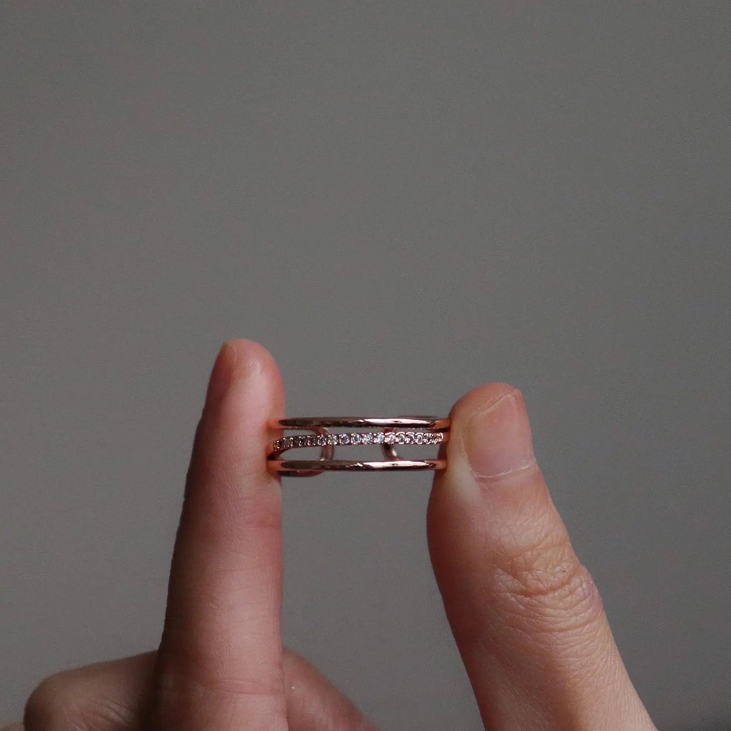 Triple Band Half Eternity Diamond Ring