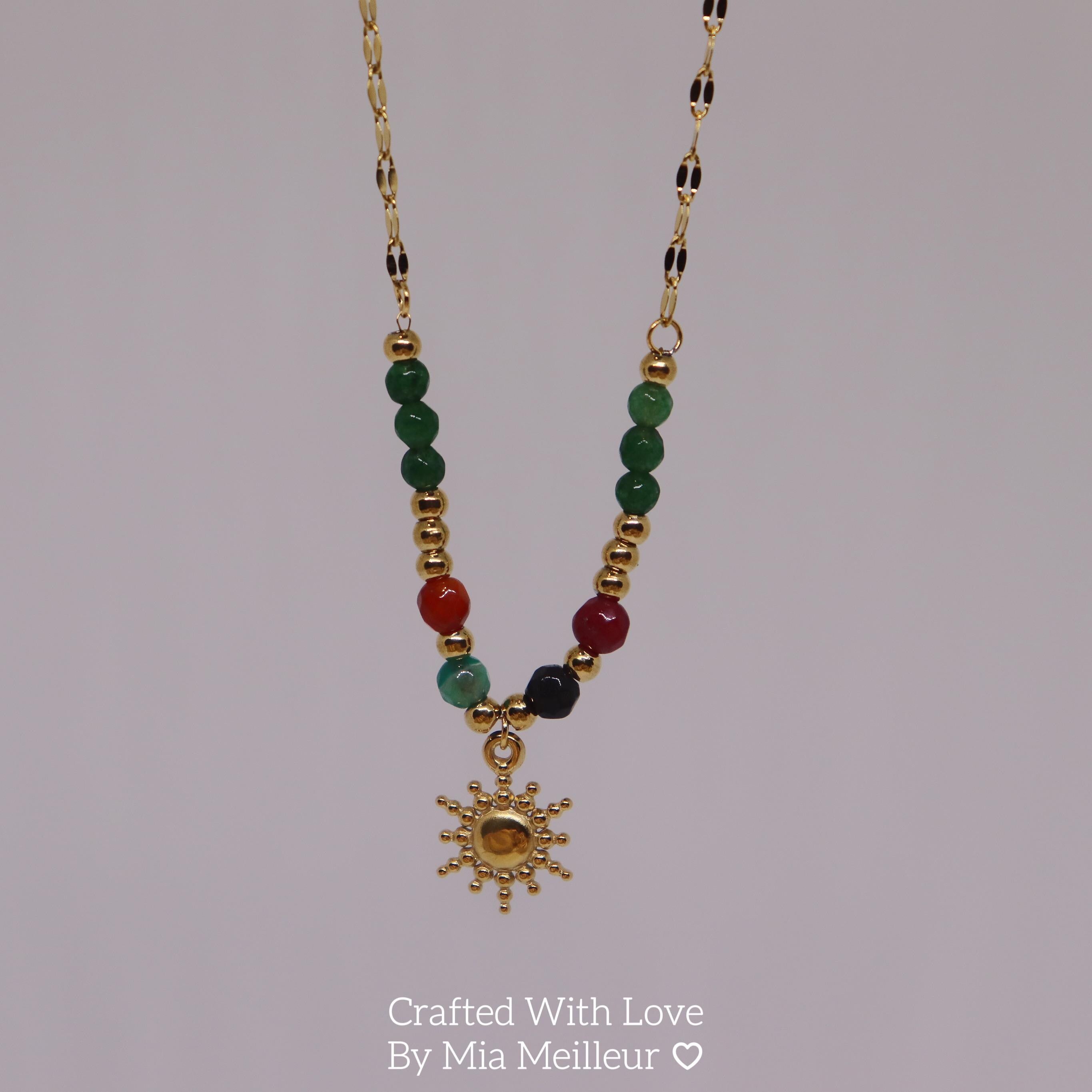 Sun Pendant Boho Necklace