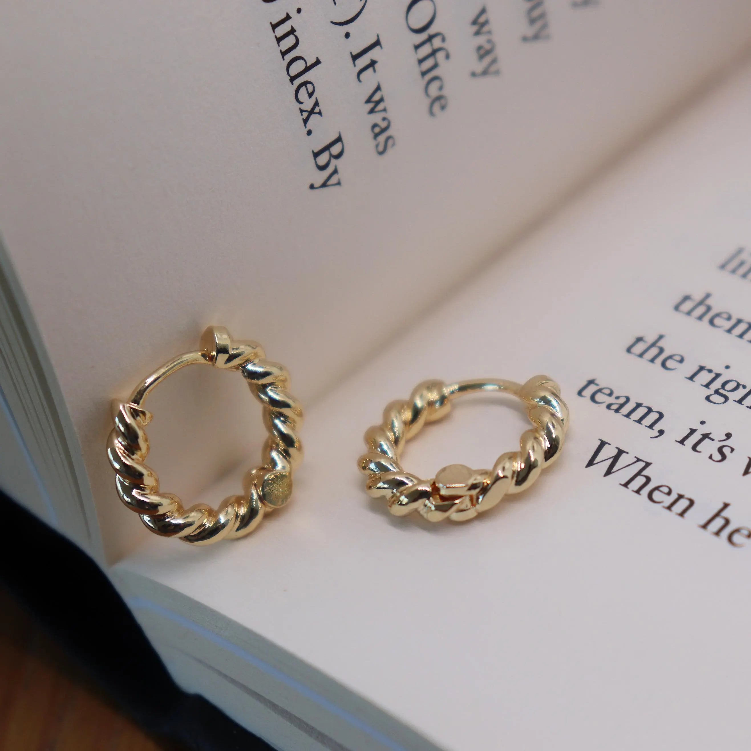Twisted Gold Hoop Earrings