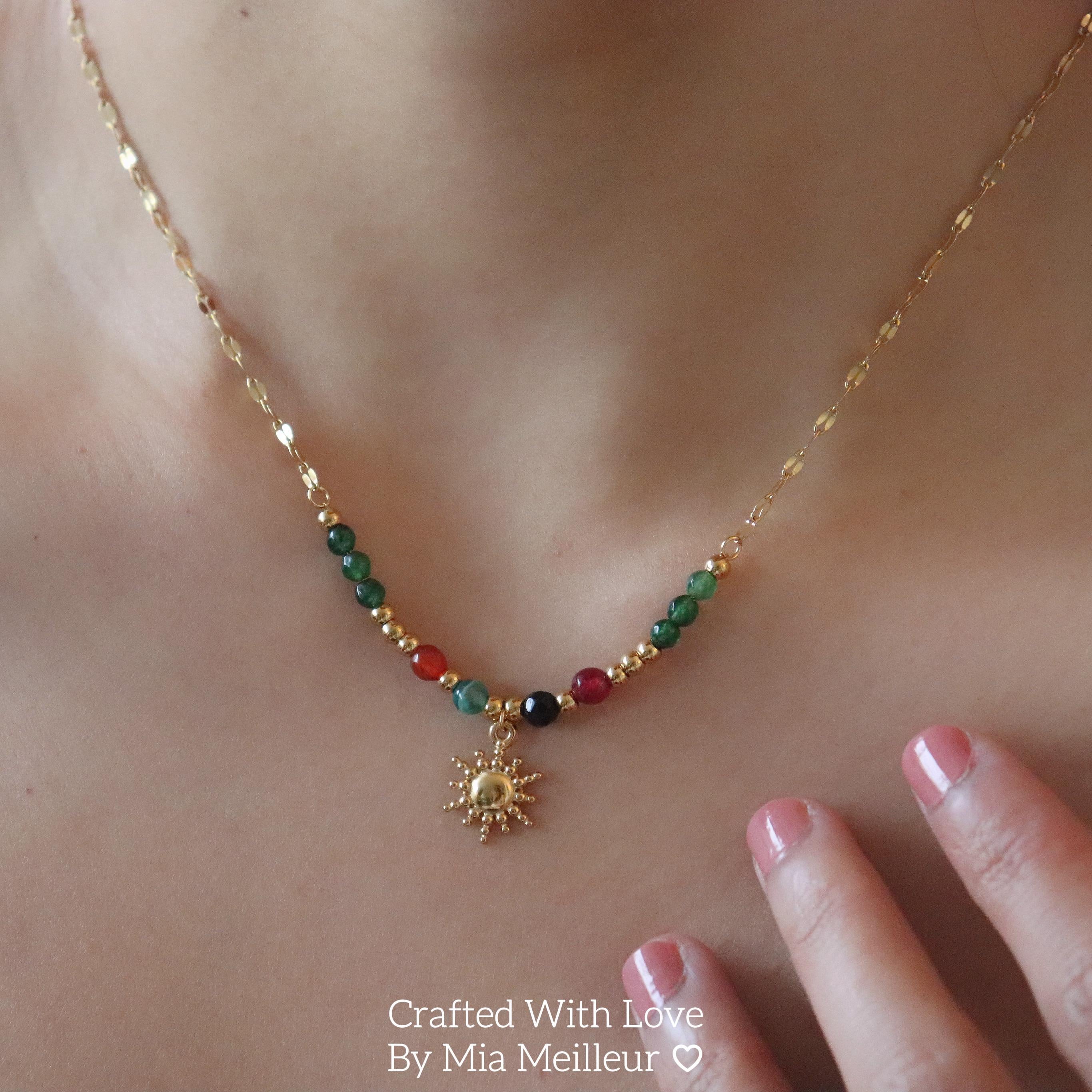 Sun Pendant Boho Necklace