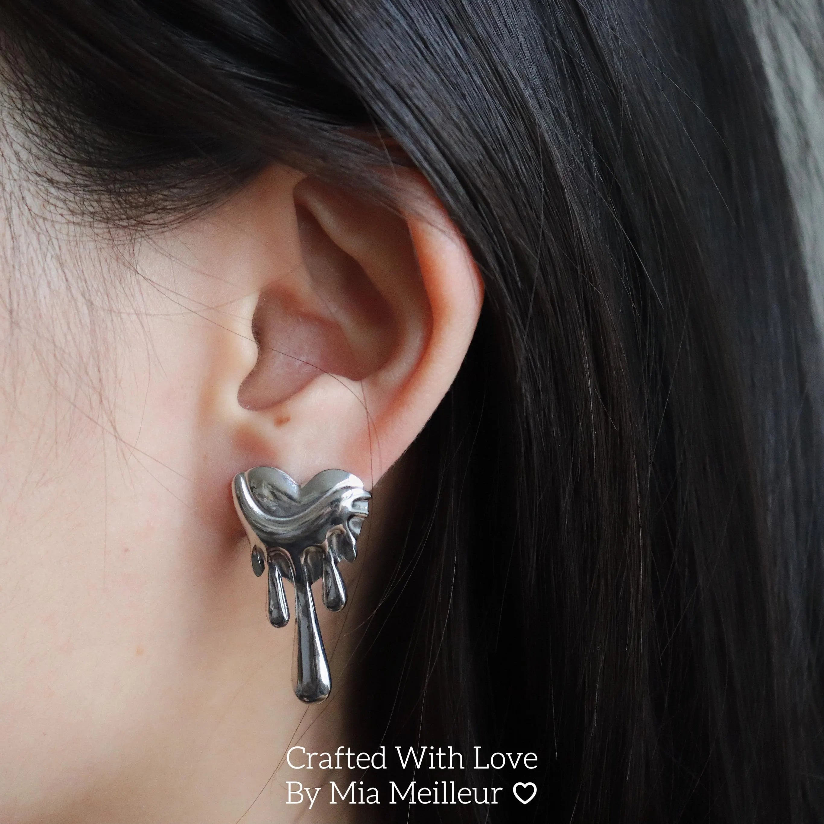 Melting Heart Stud Earrings