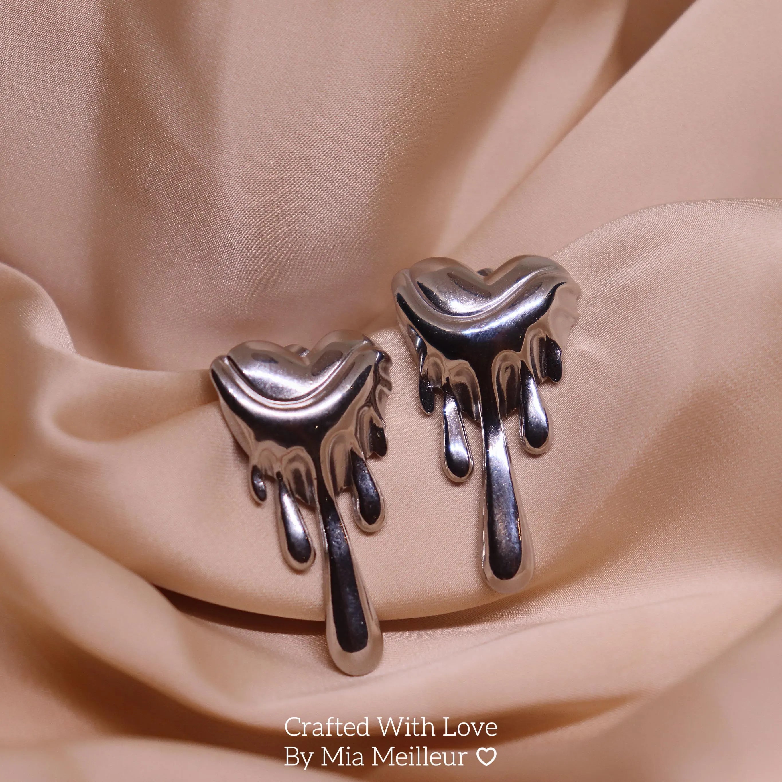 Melting Heart Stud Earrings