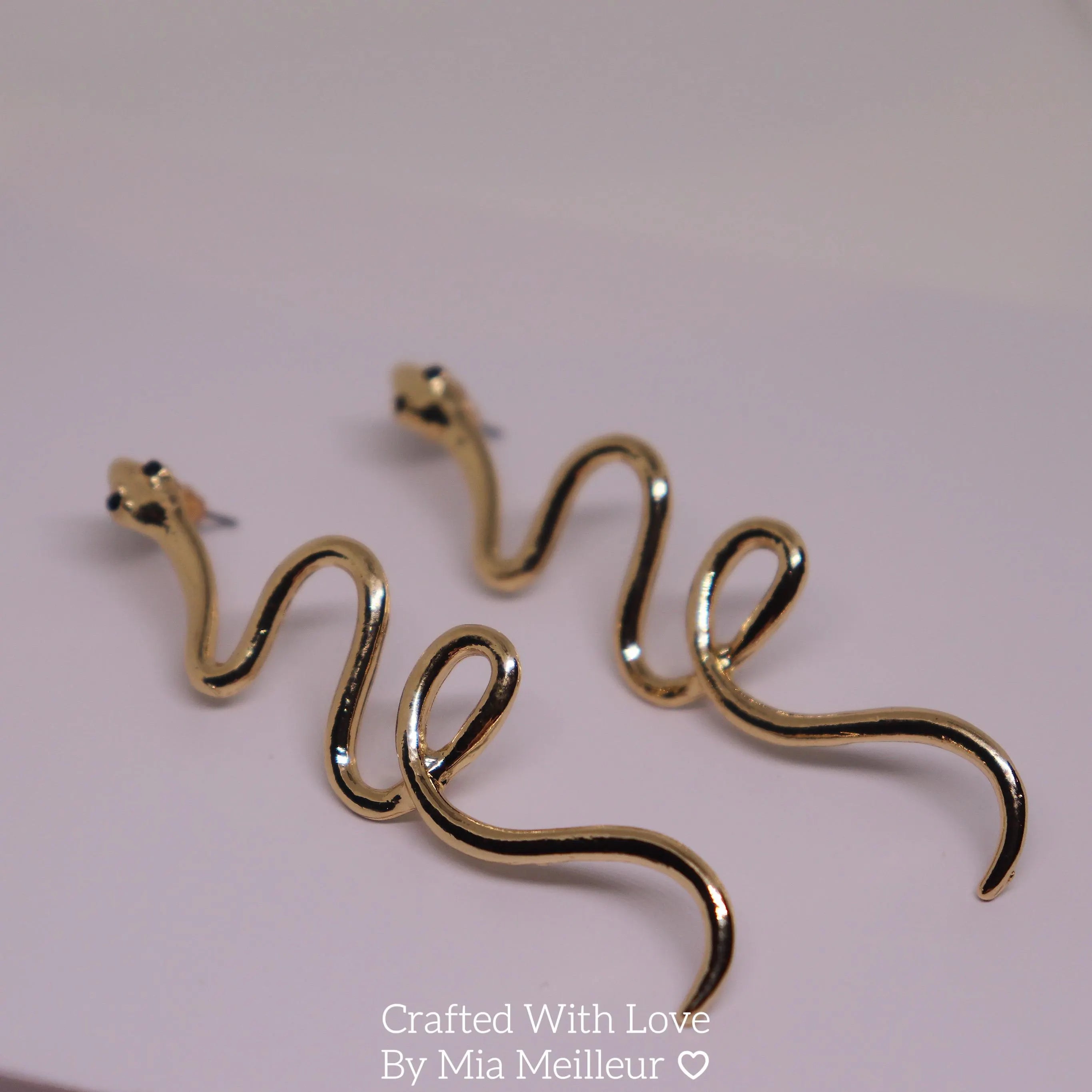 Gold Snake Stud Earrings