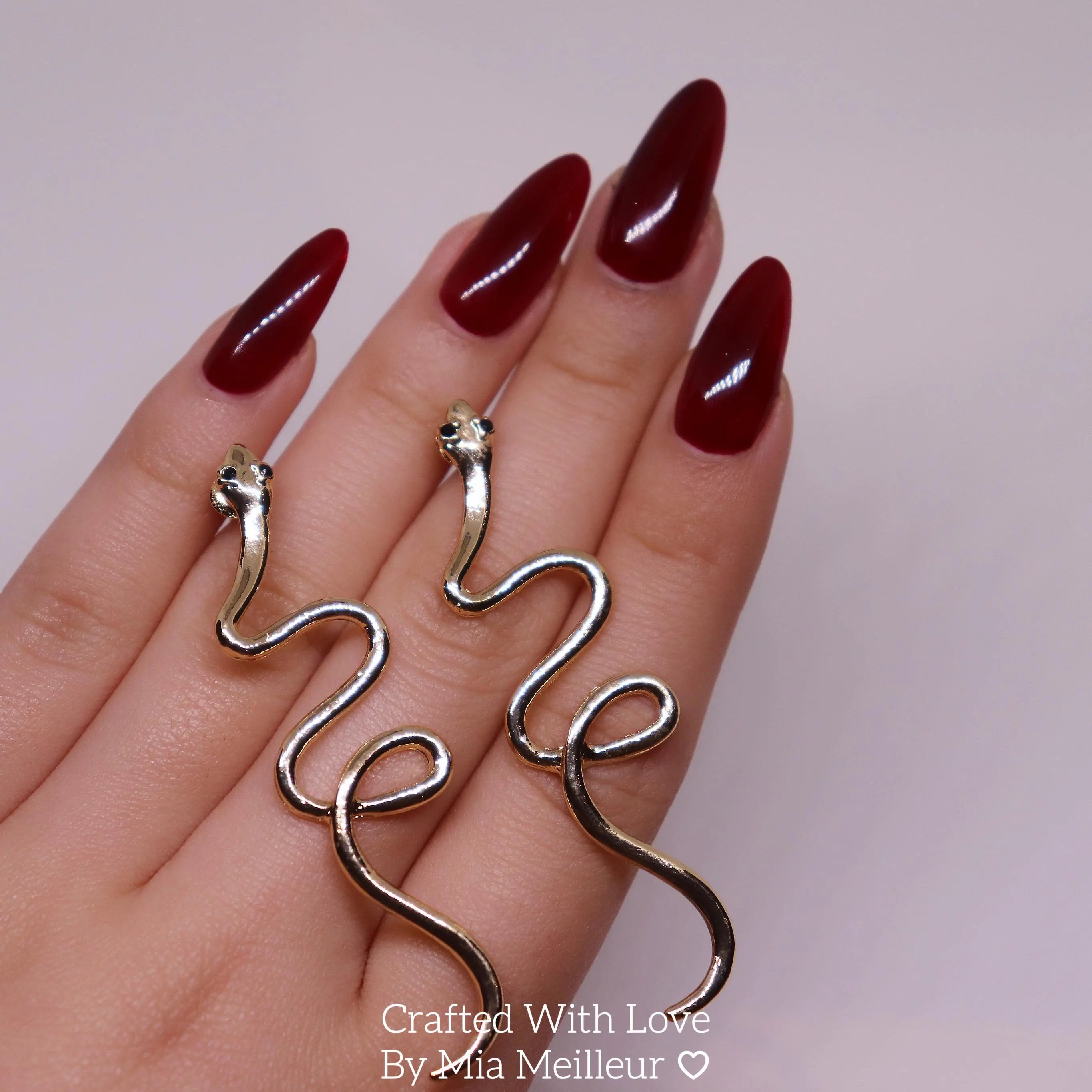 Gold Snake Stud Earrings