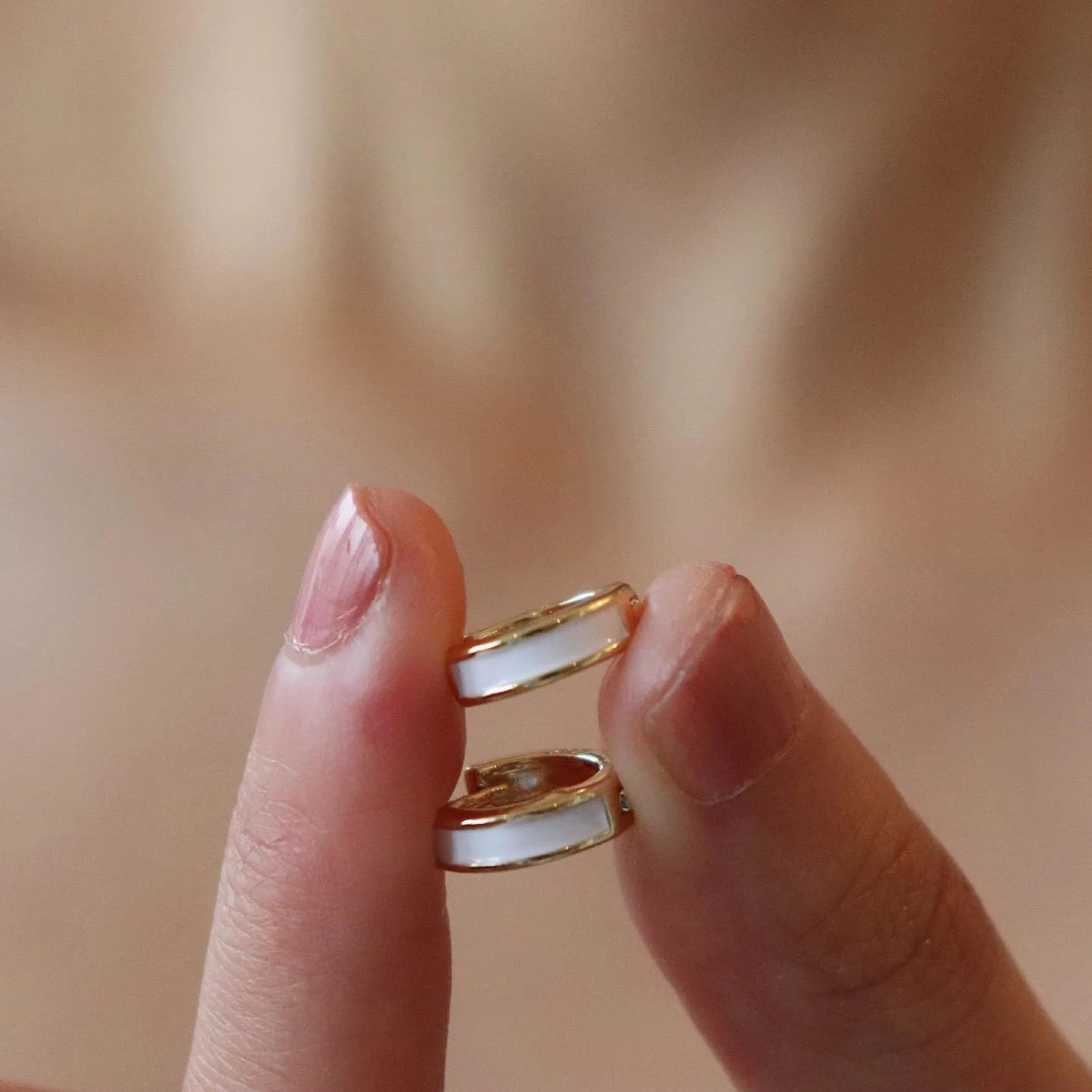 Dainty White Opal Sterling Silver Huggie Earrings