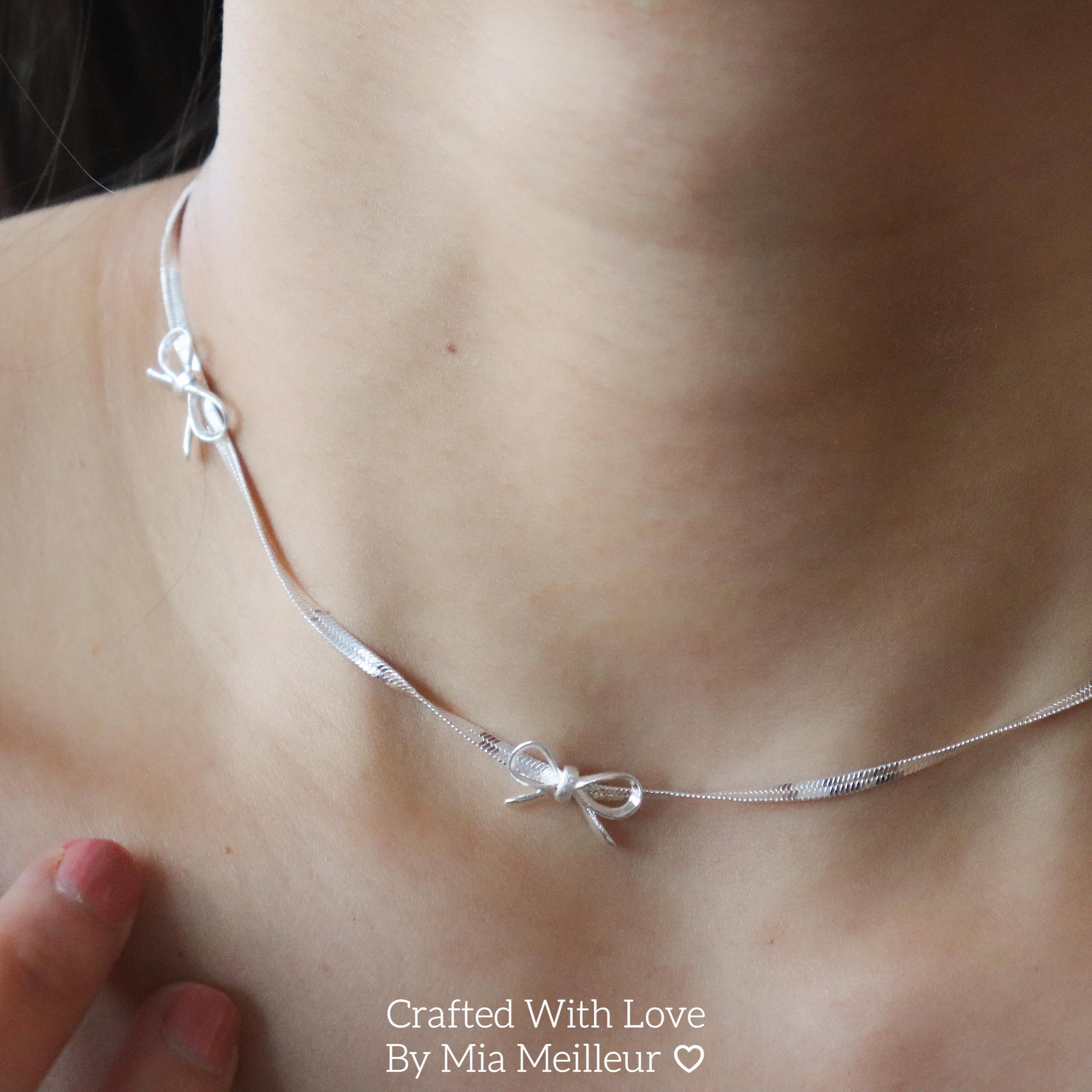 Sterling Silver Ribbon Necklace