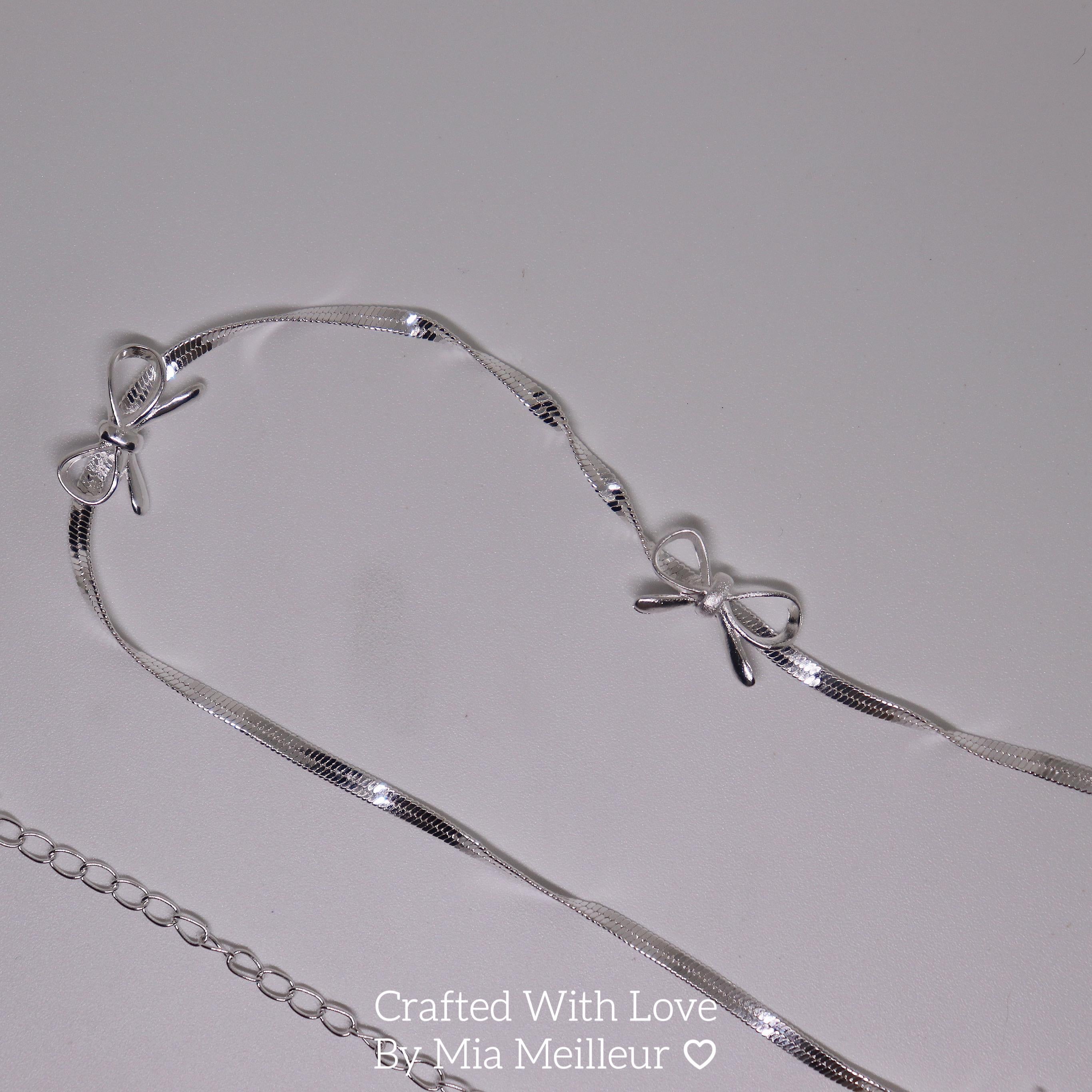 Sterling Silver Ribbon Necklace