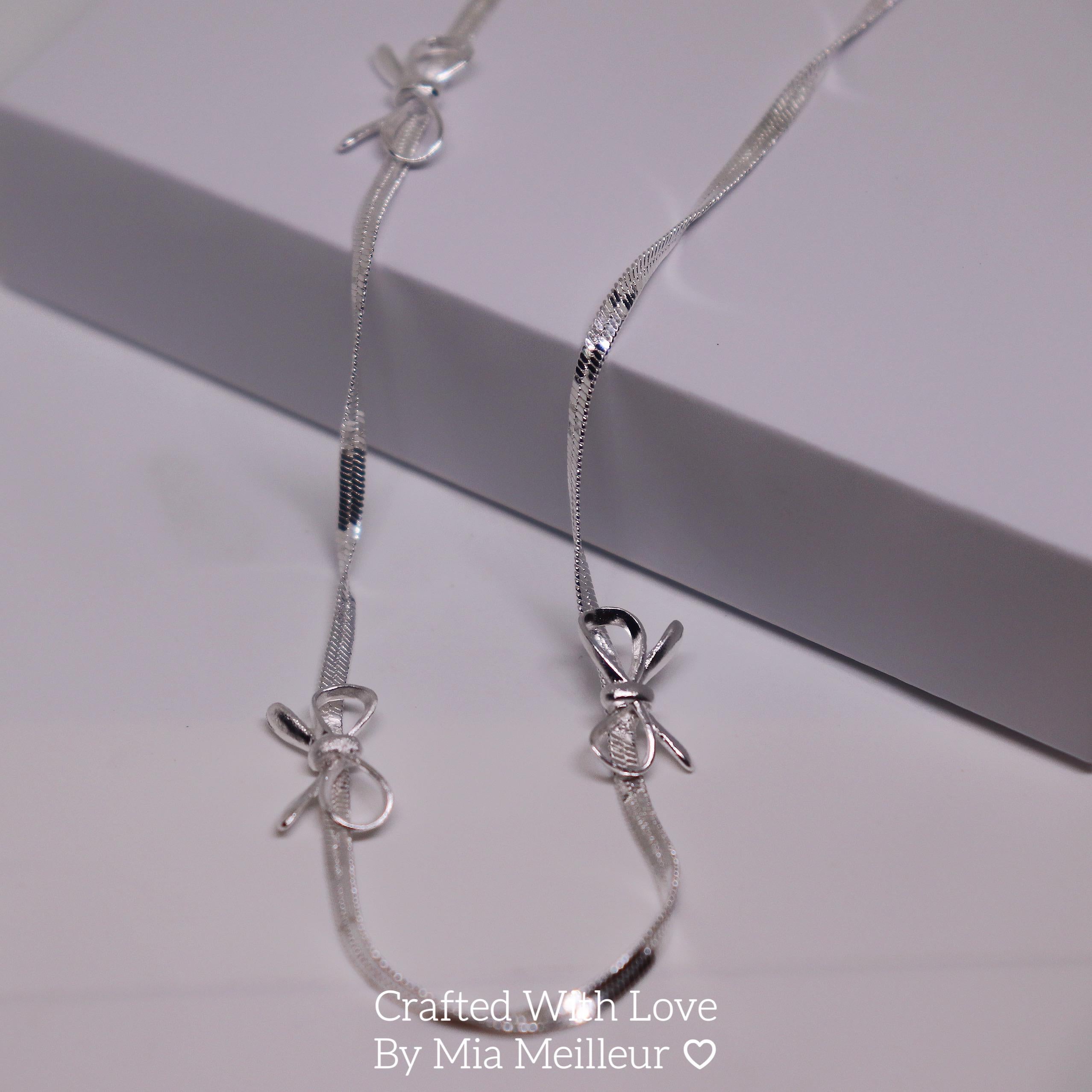 Sterling Silver Ribbon Necklace