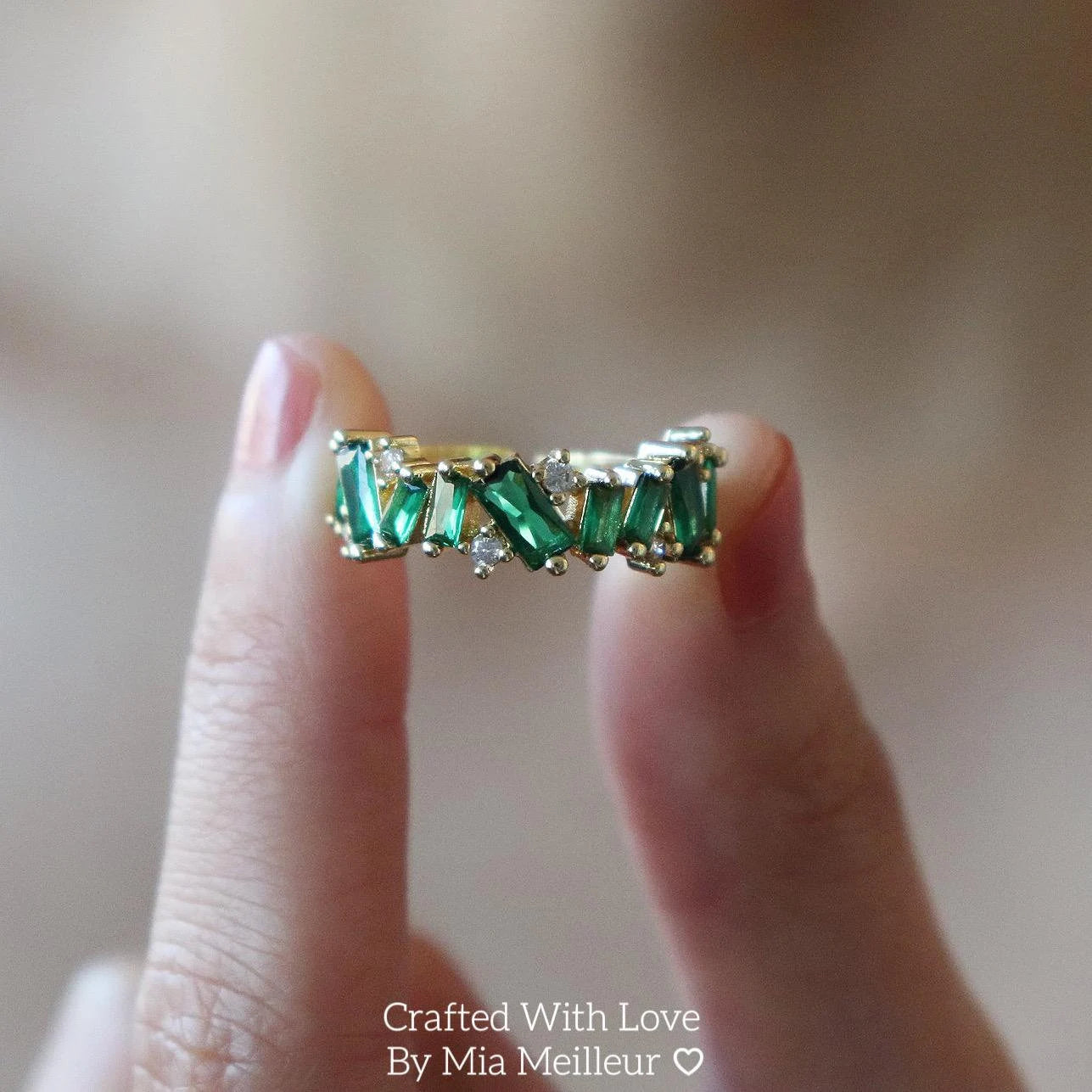 Emerlad Gold Eternity Band