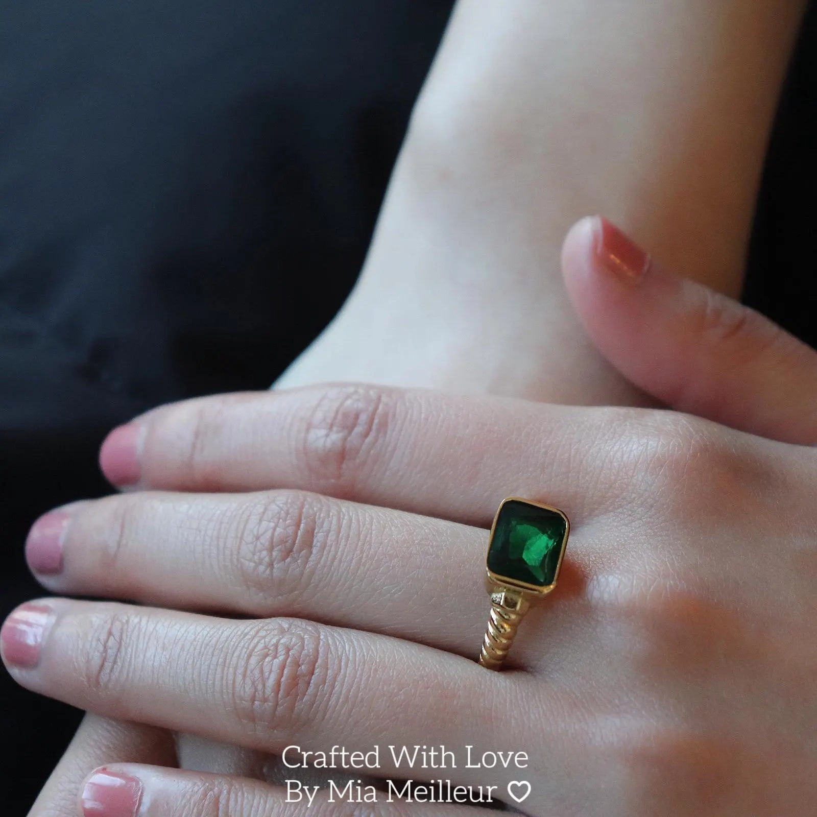 Baguette Cut Emerald Gold Ring
