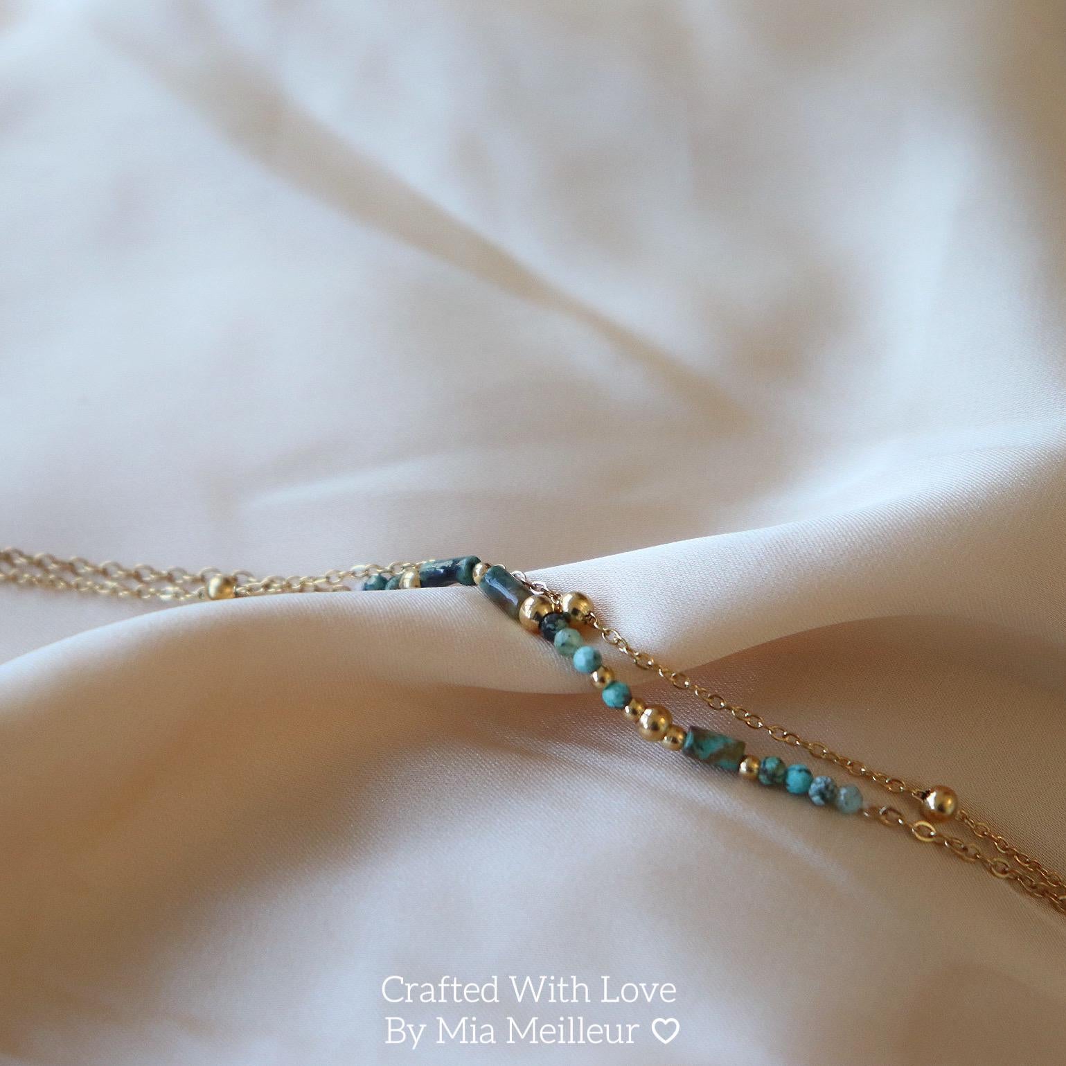 Dainty Turquoise Duo Chain Bracelet