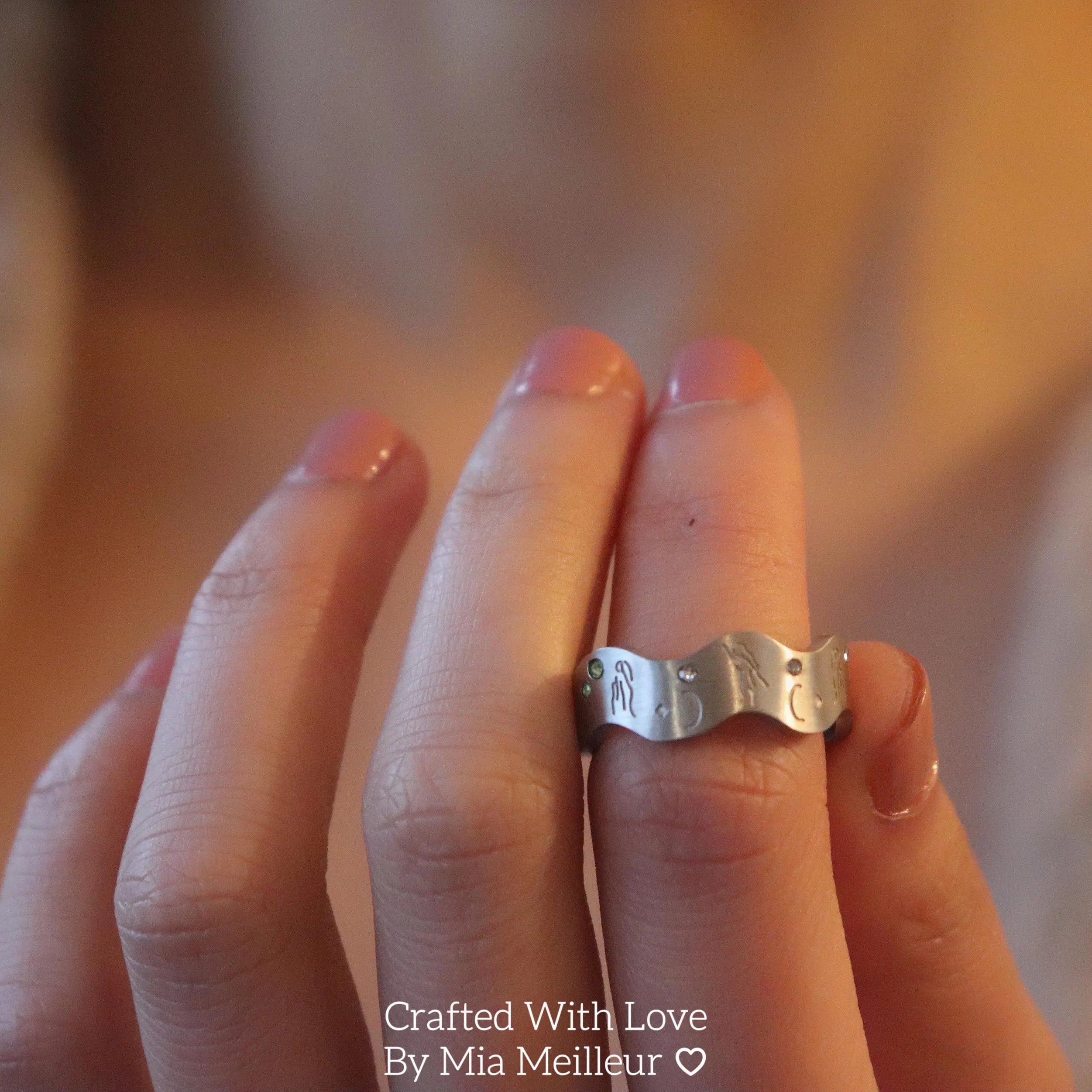 River Ripples Gemstone Ring