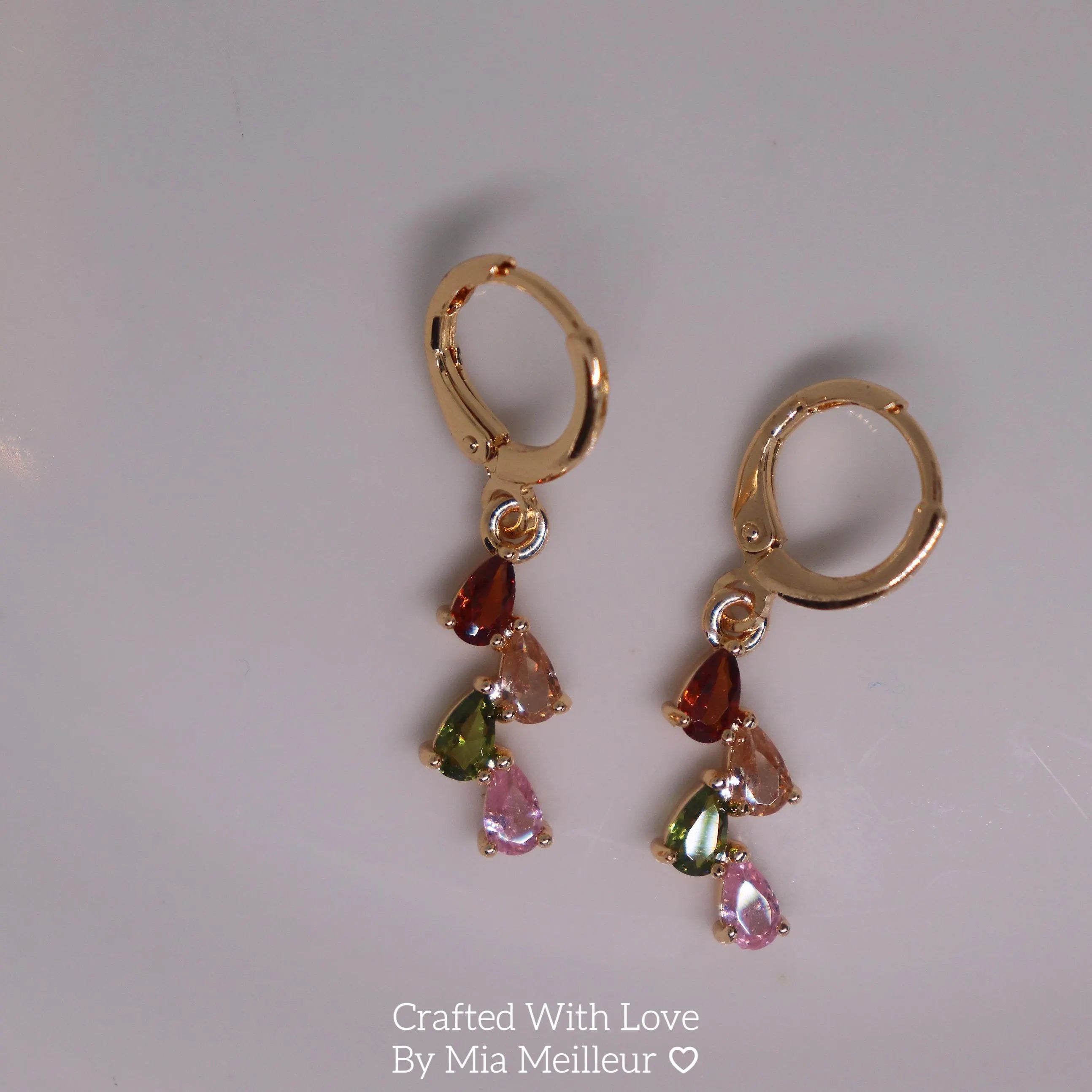 Dangling Teardrop Hoop Earrings