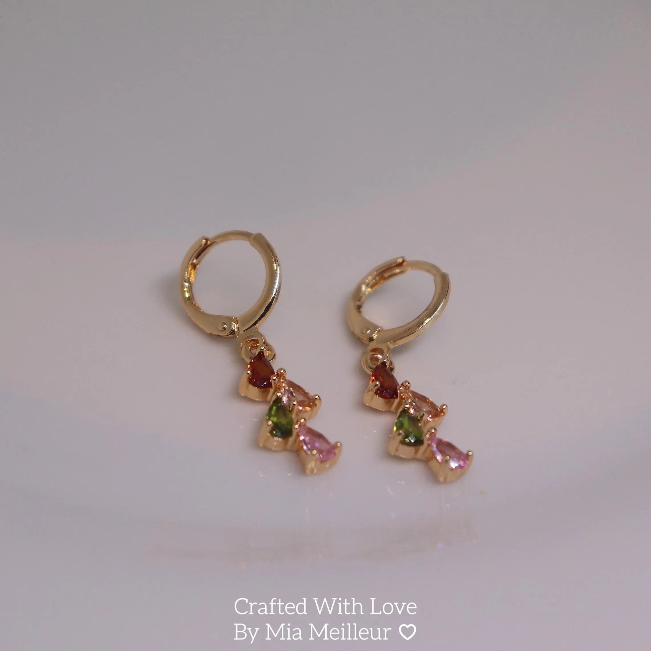 Dangling Teardrop Hoop Earrings