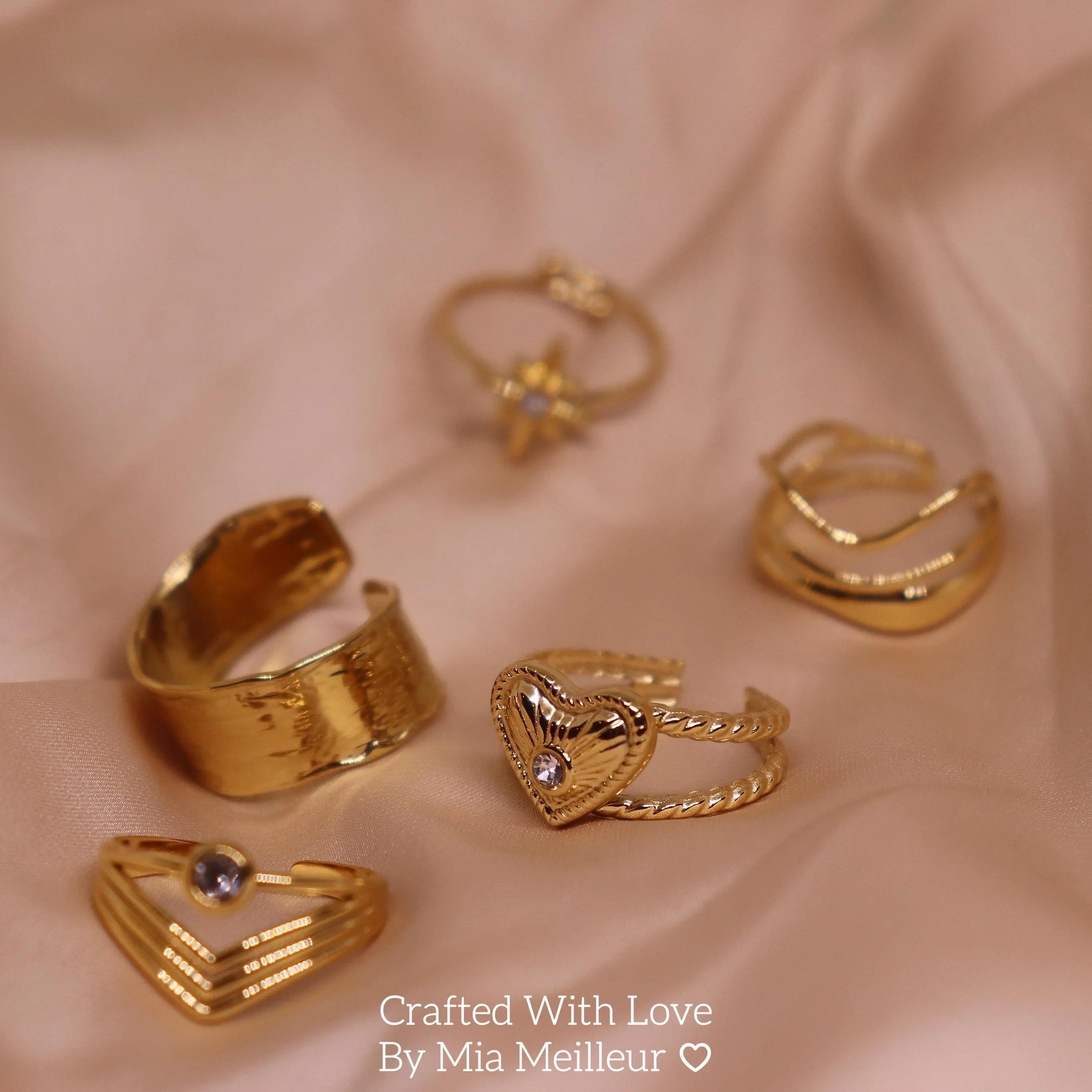 Gold Chevron Ring, Curved Art Deco Stacking Ring