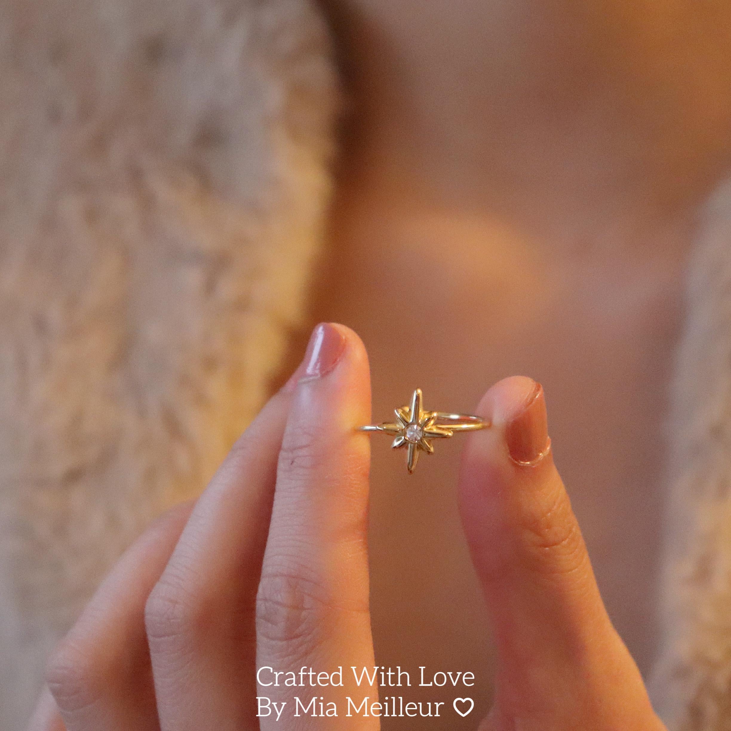 Dainty North Star Open Ring