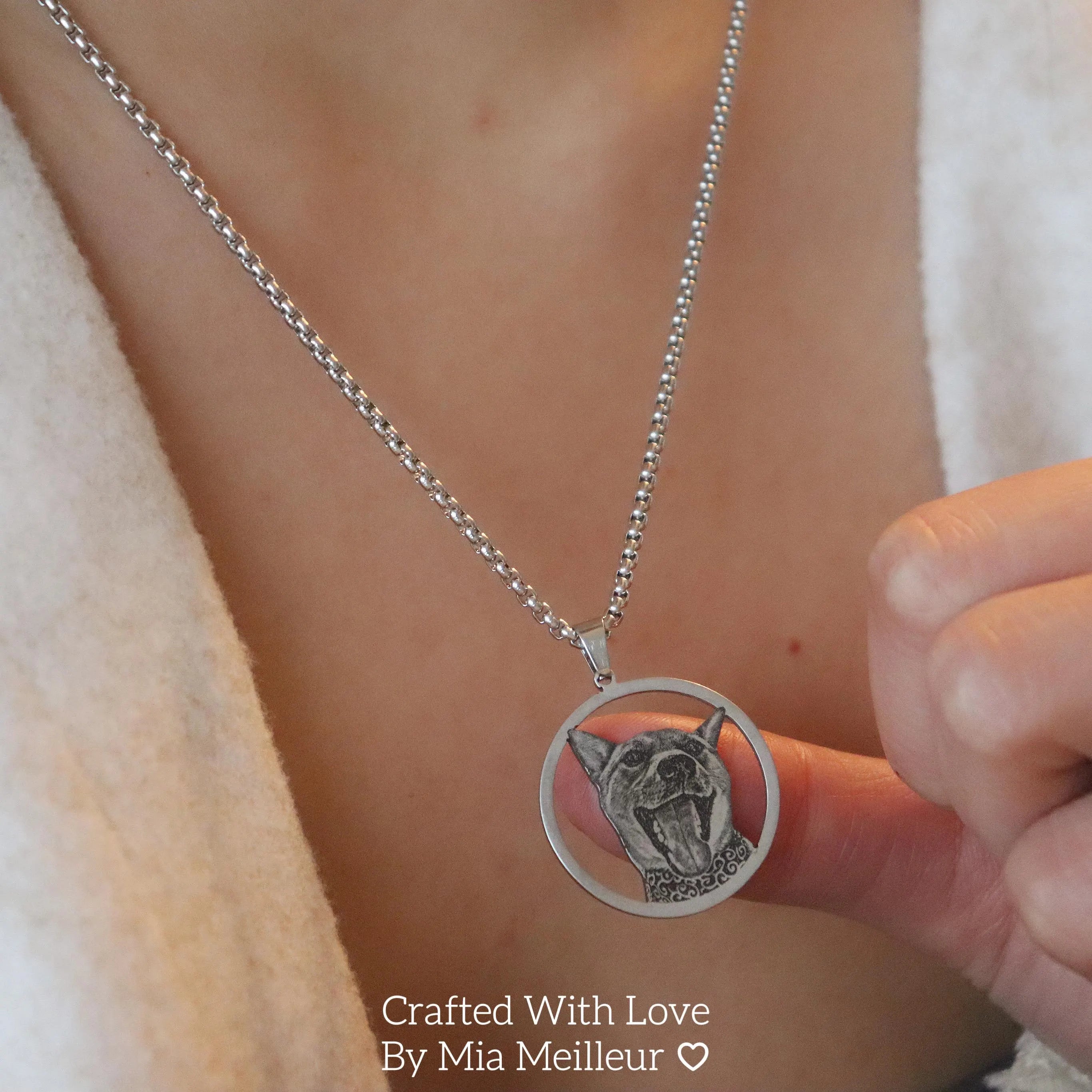 Personalized Pet Portrait Halo Necklace