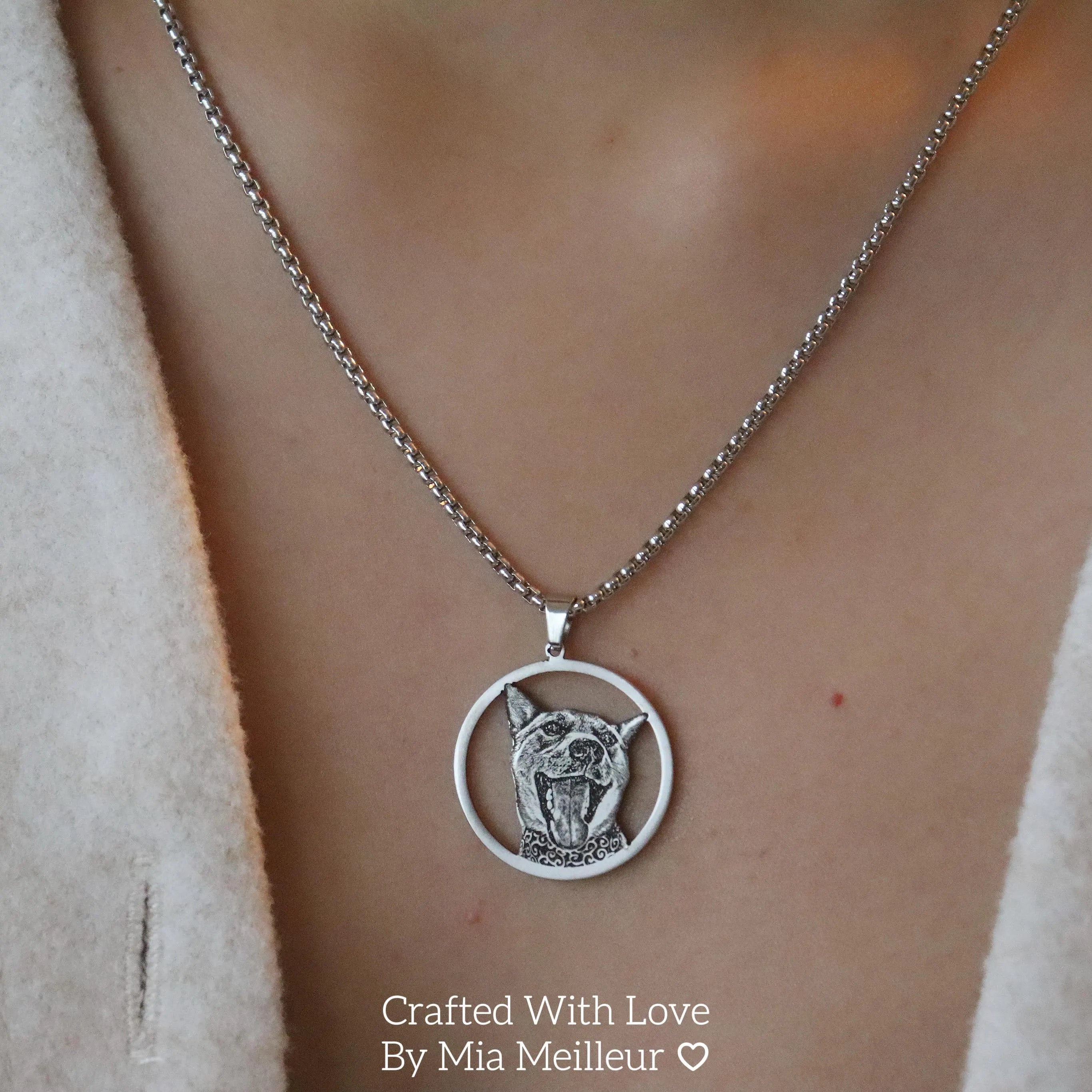 Personalized Pet Portrait Halo Necklace