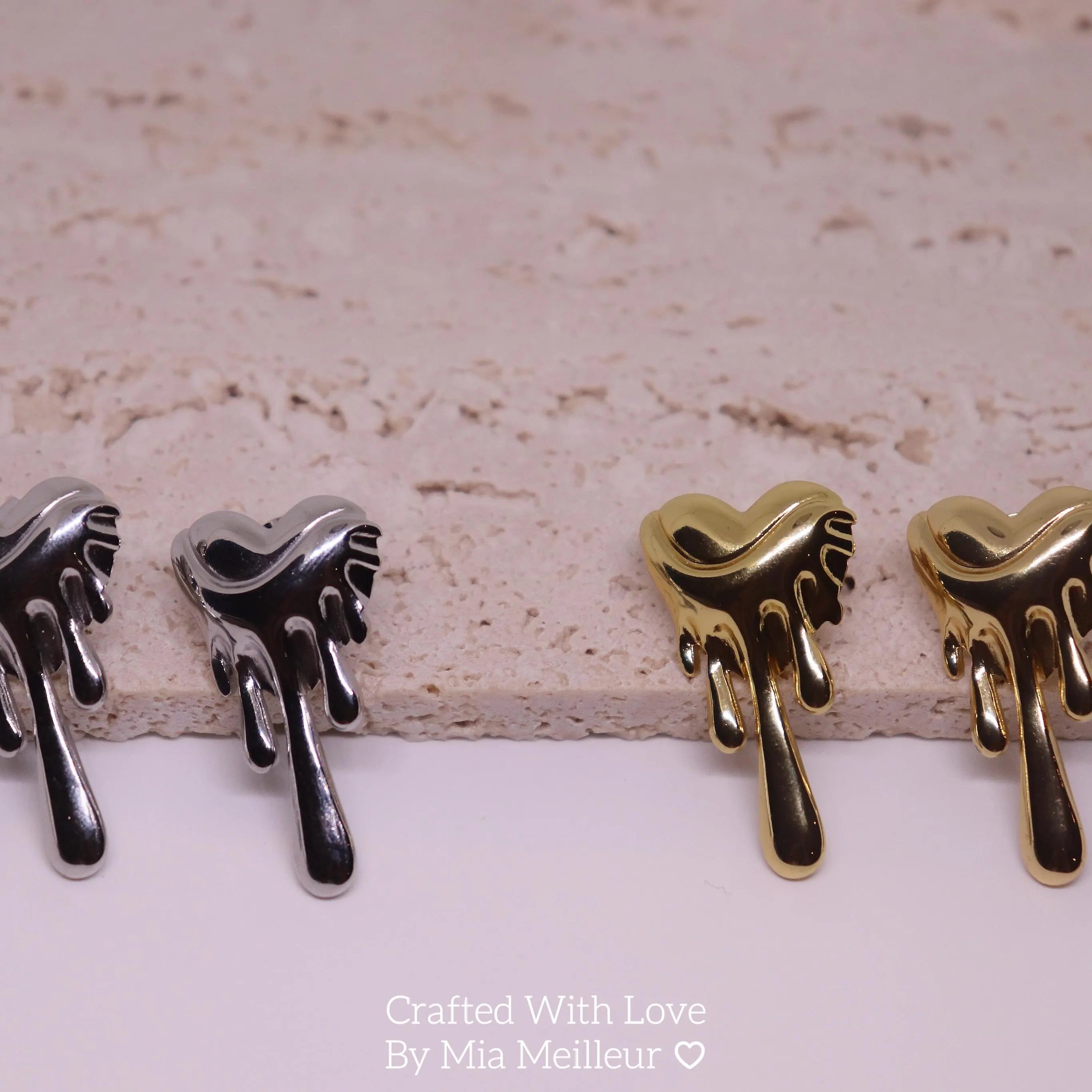 Melting Heart Stud Earrings