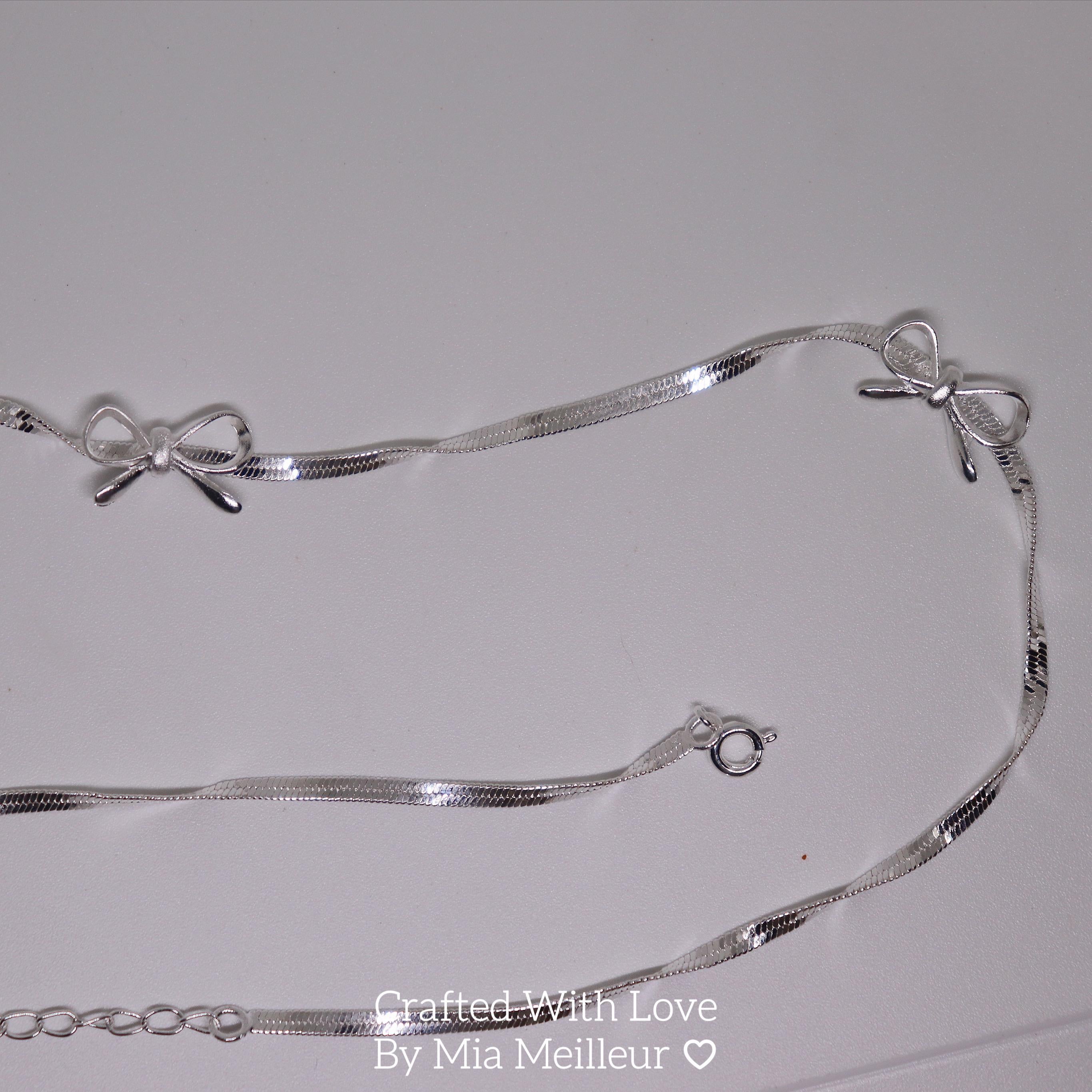 Sterling Silver Ribbon Necklace