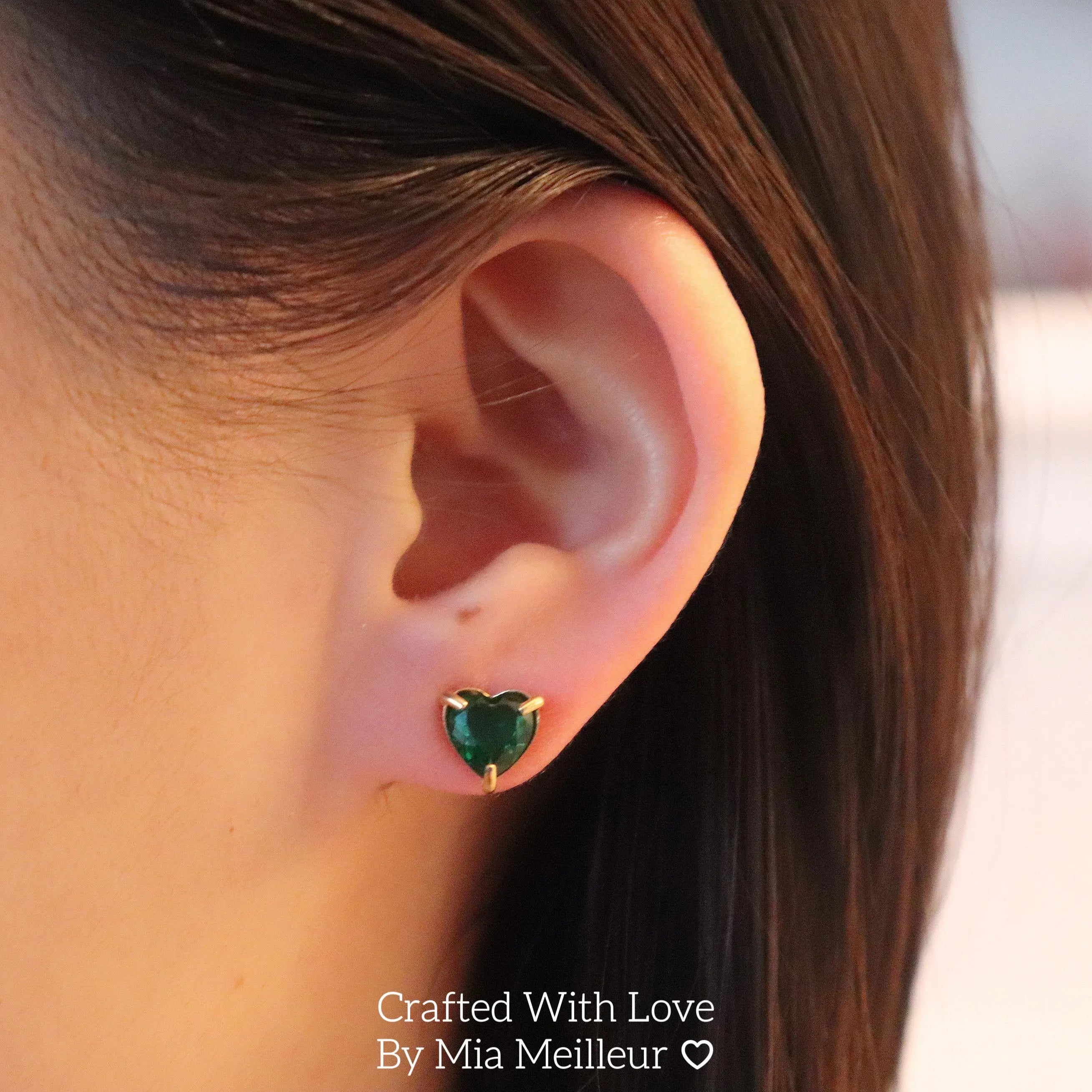 Heart Cut Stud Earrings
