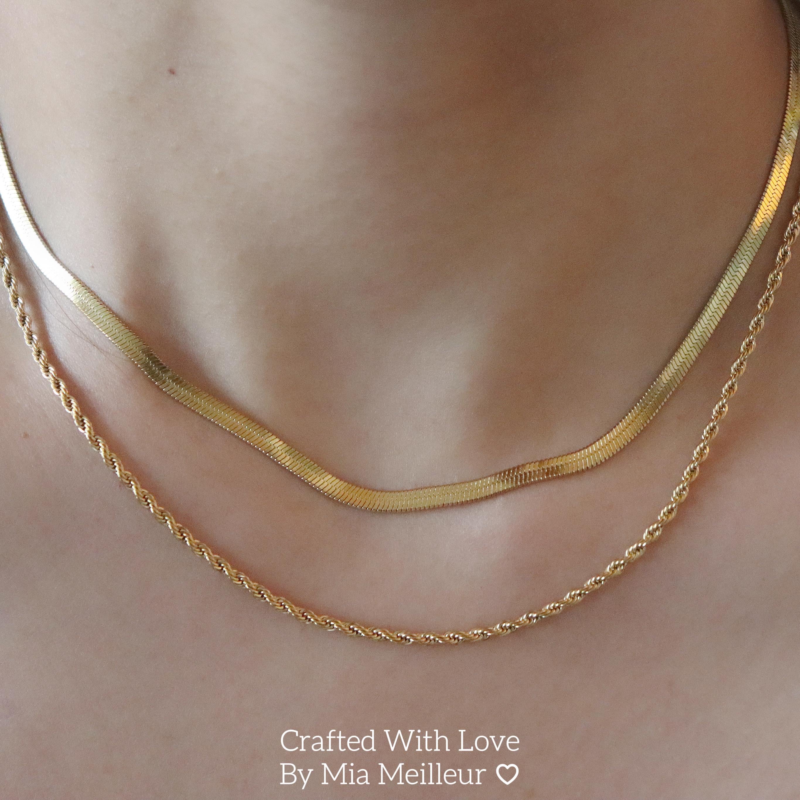 Duo Chain Herringbone Necklace