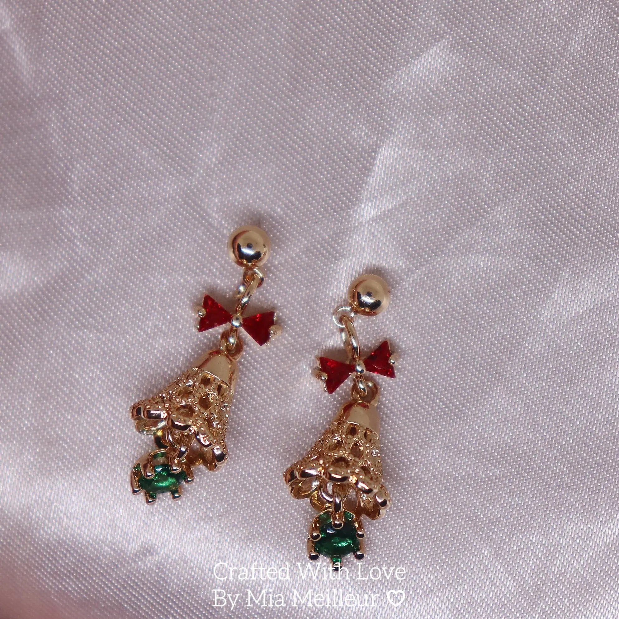 Dangling Jingle Bell Stud Earrings