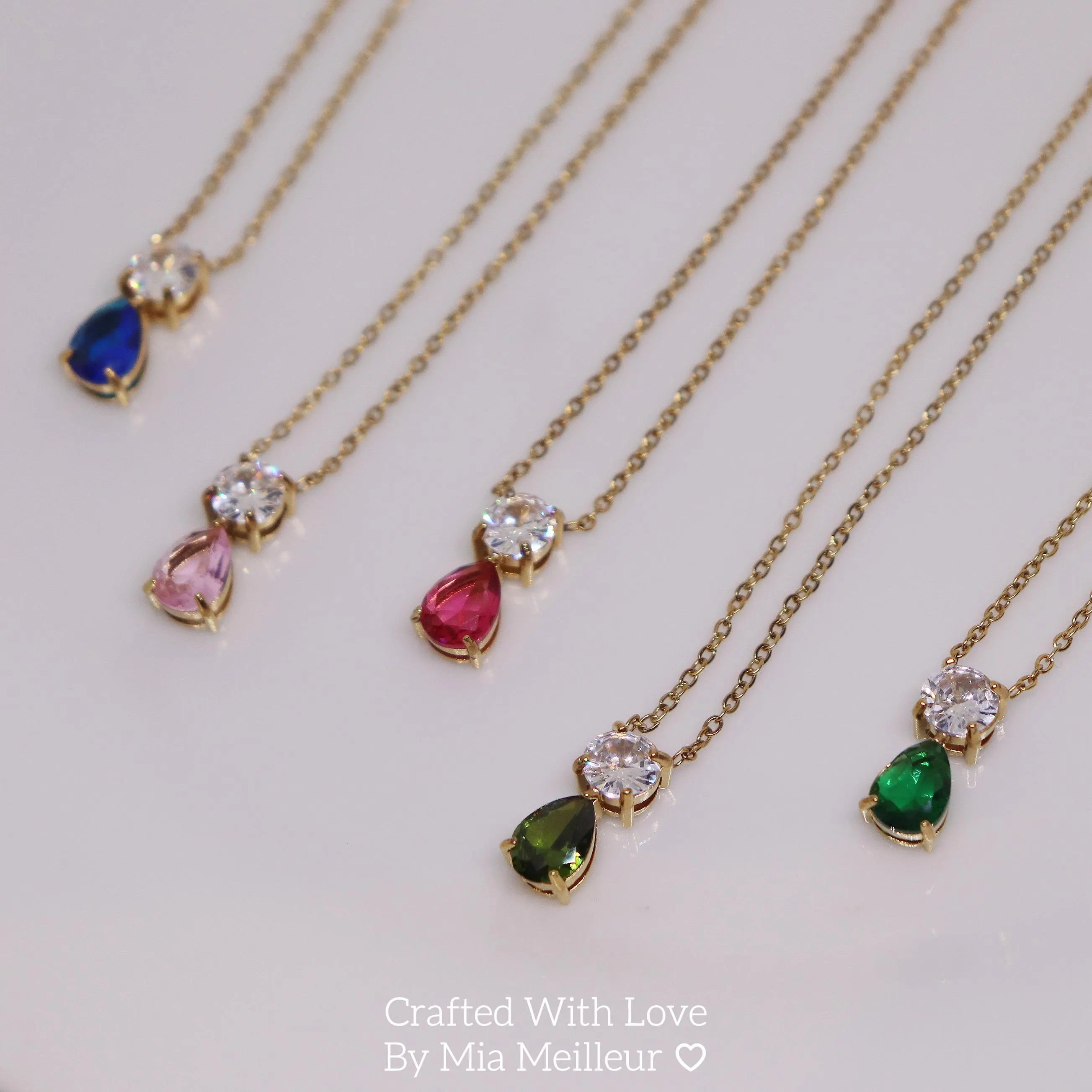 Teardrop Birthstone Necklace