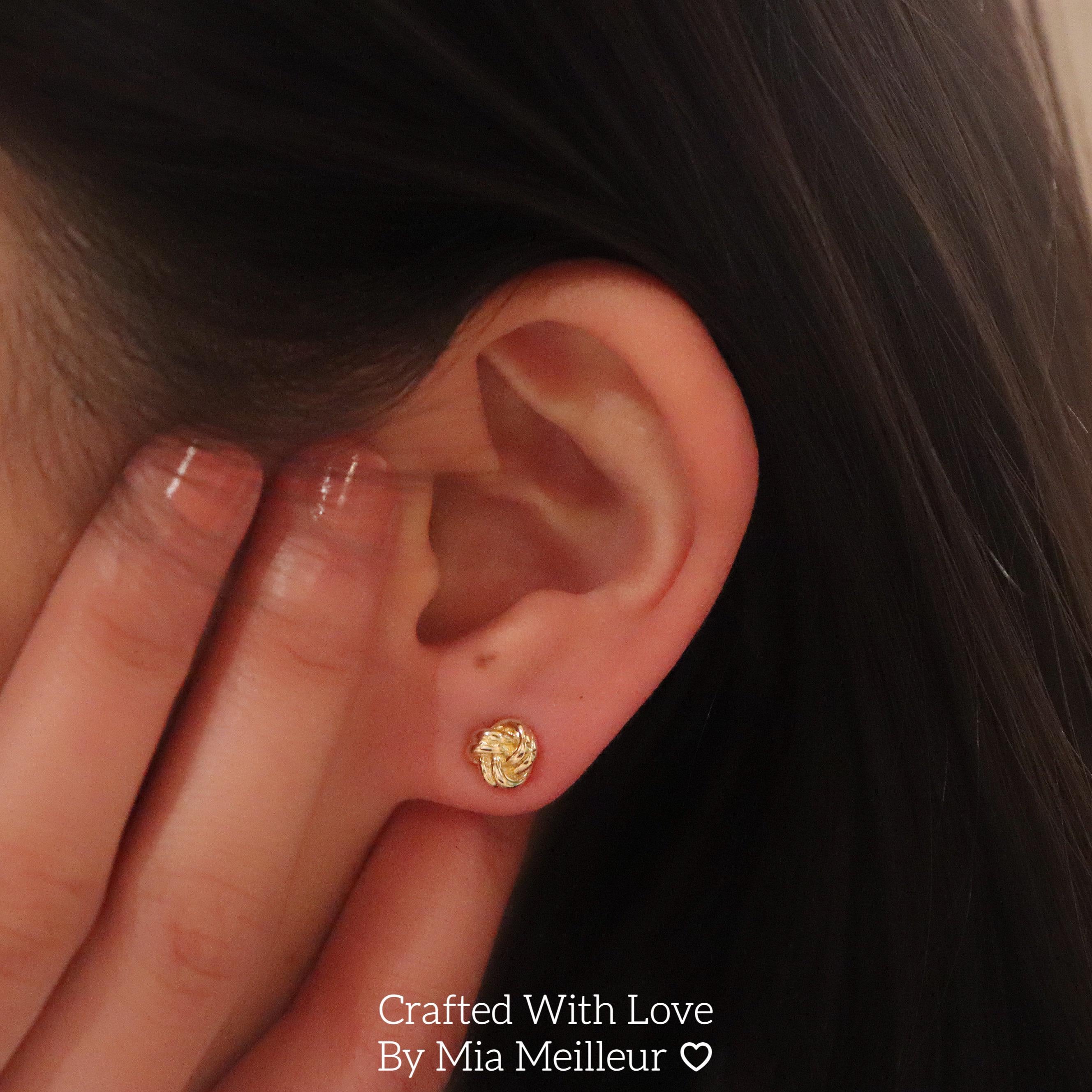 Love Knot Earrings, Dainty Studs in Gold & Sterling Silver