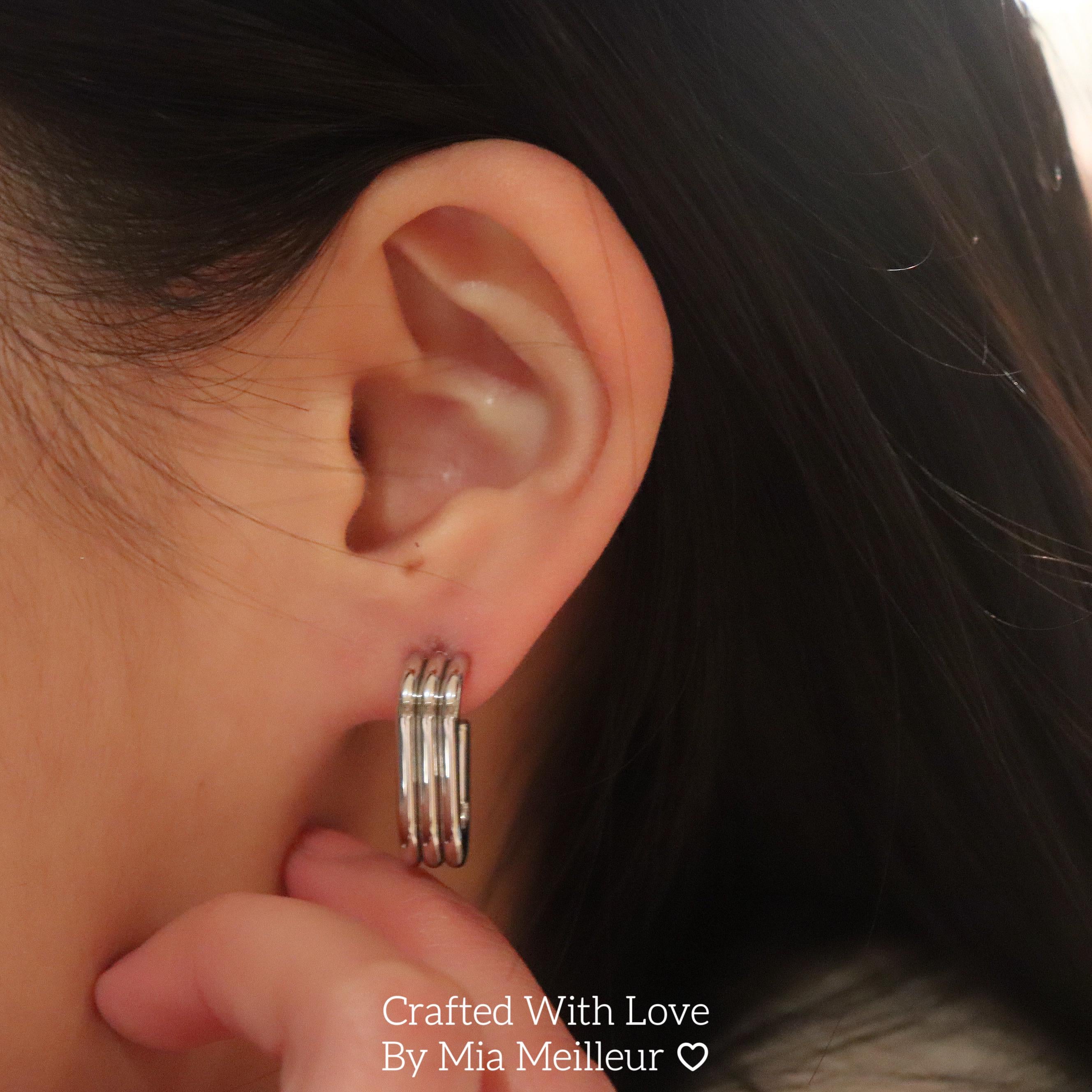 Bold Silver Stud Earrings