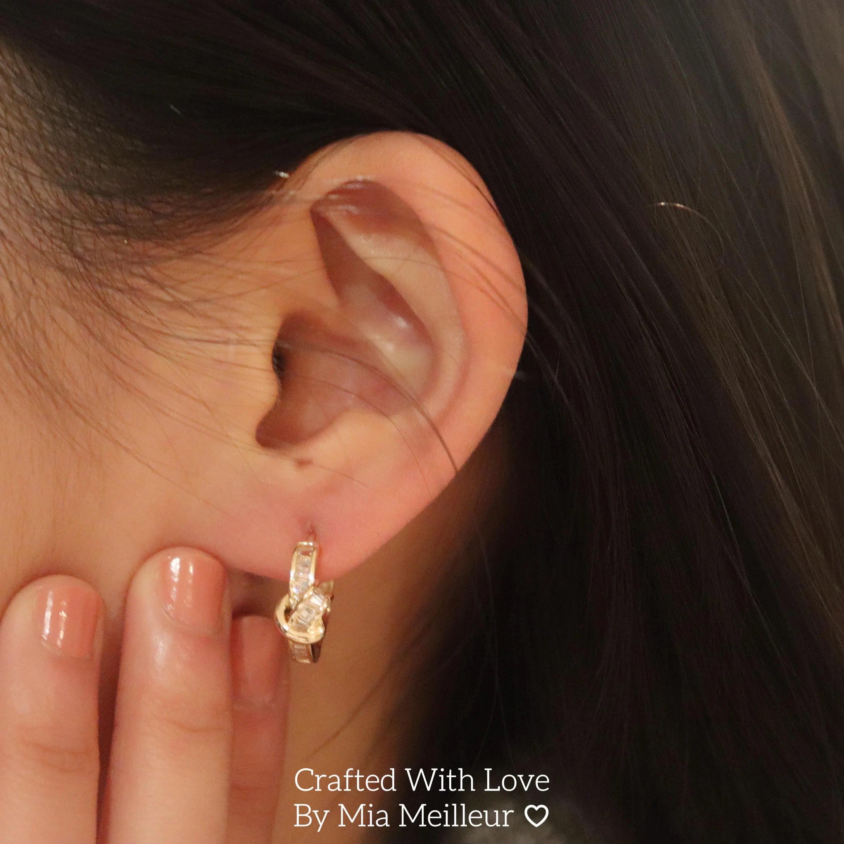 Diamond Knot Hoop Earrings