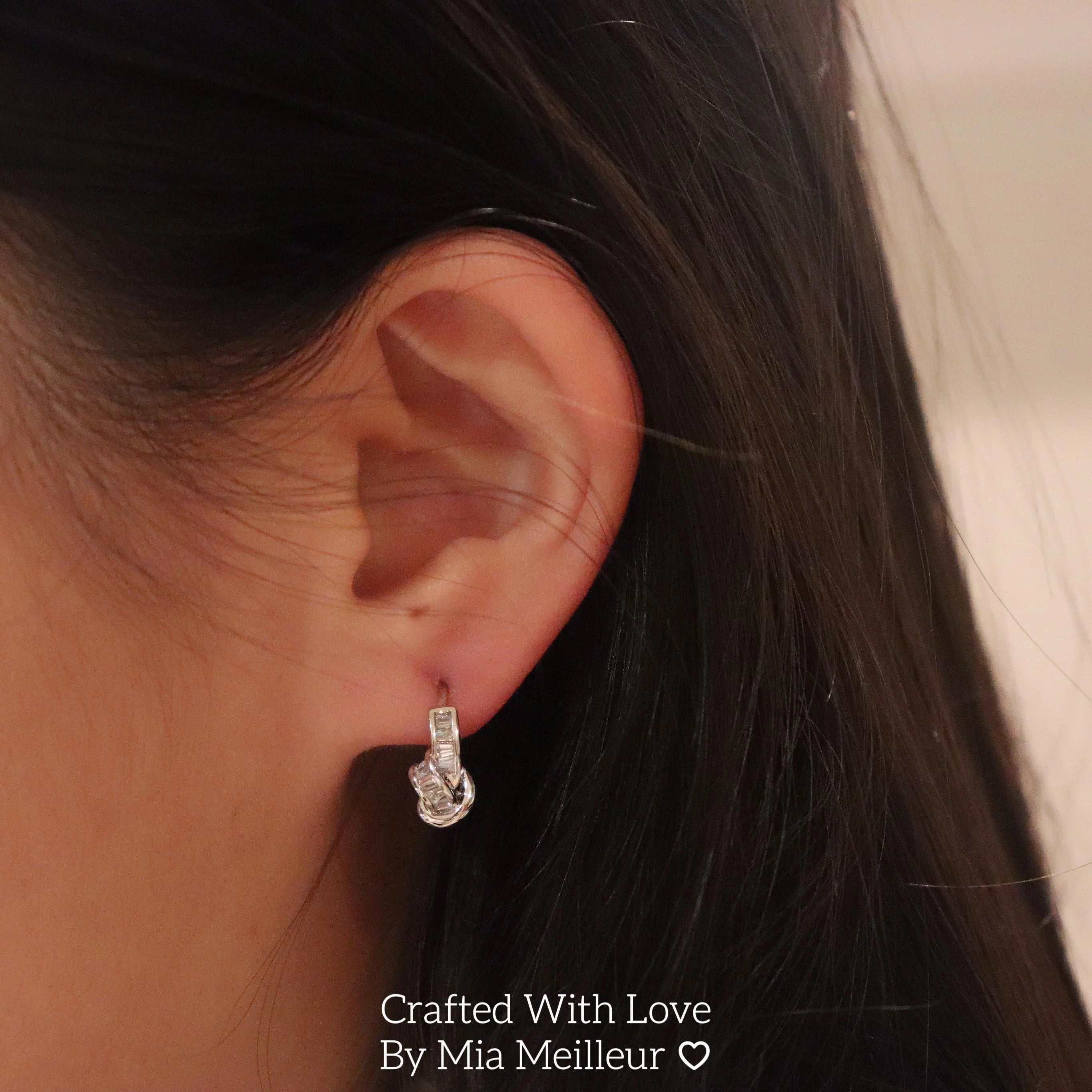 Diamond Knot Hoop Earrings