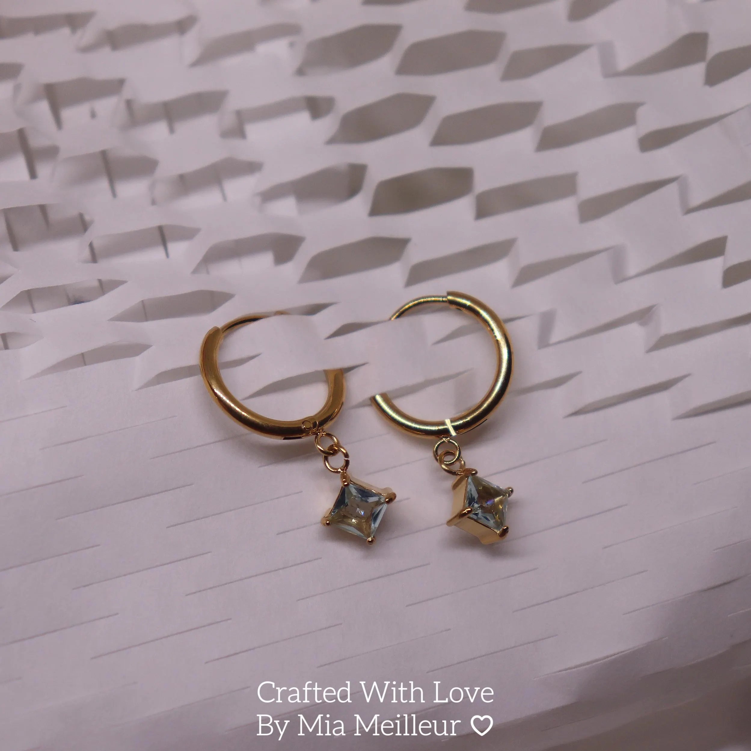Dainty Gemstone Hoop Earrings