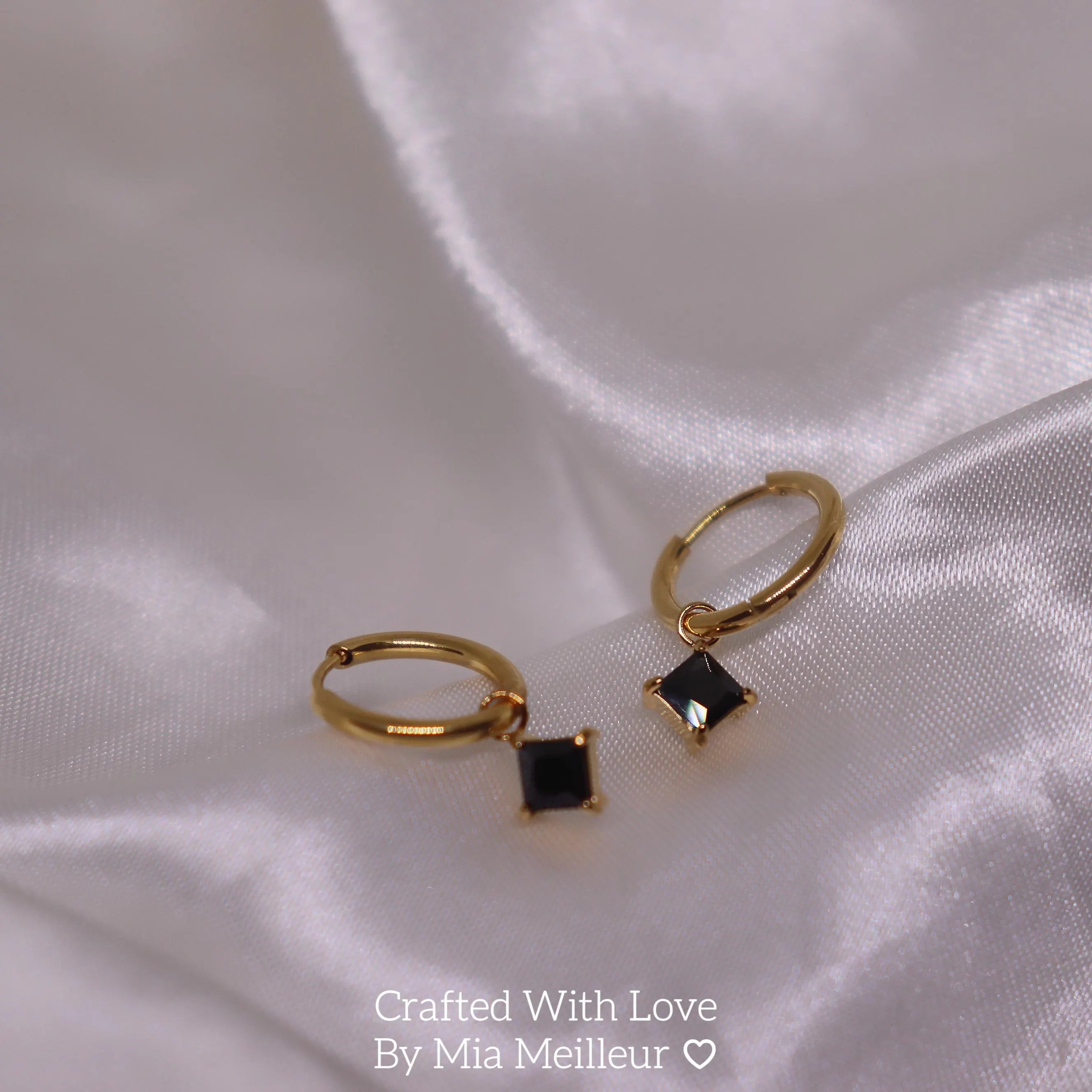 Dainty Gemstone Hoop Earrings