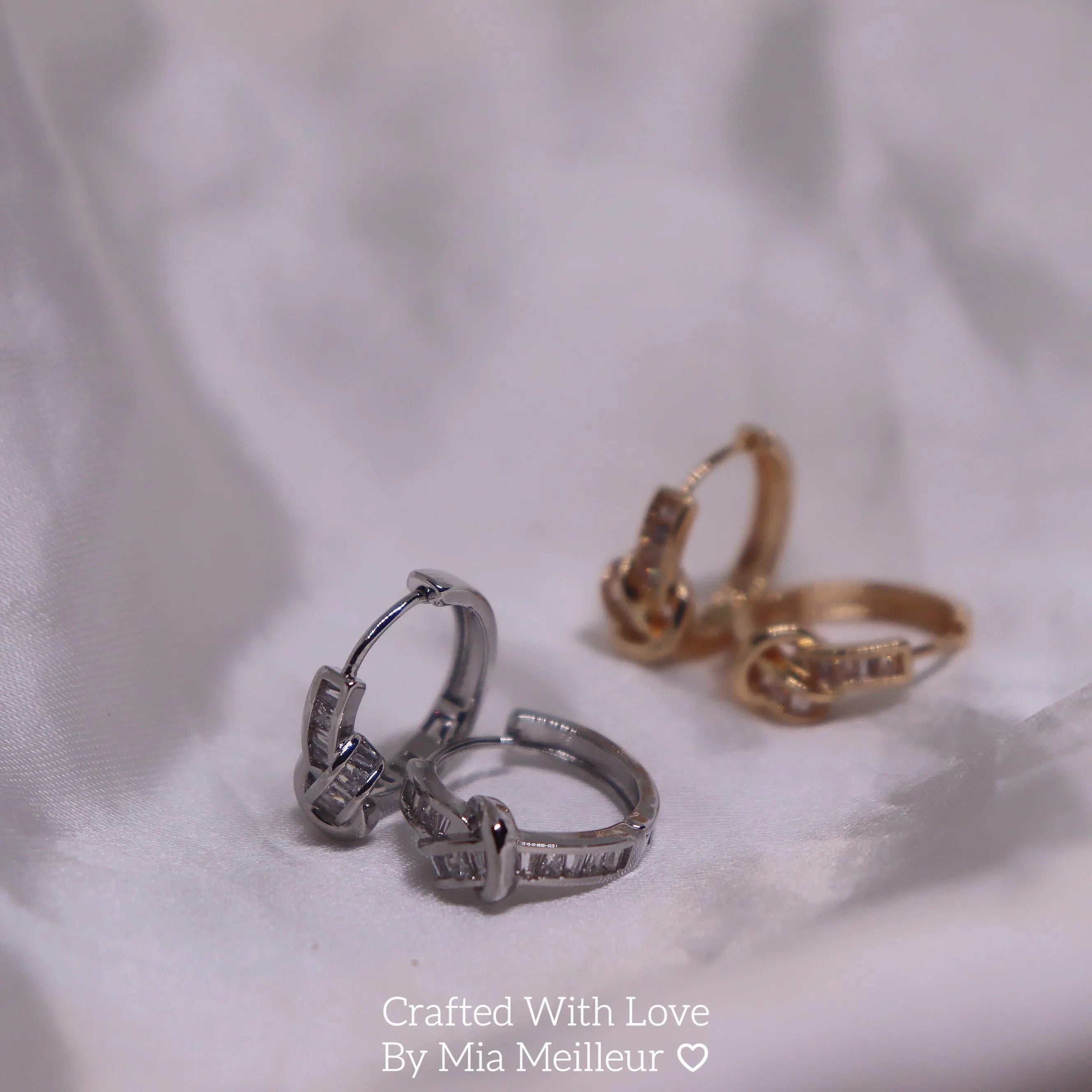 Diamond Knot Hoop Earrings