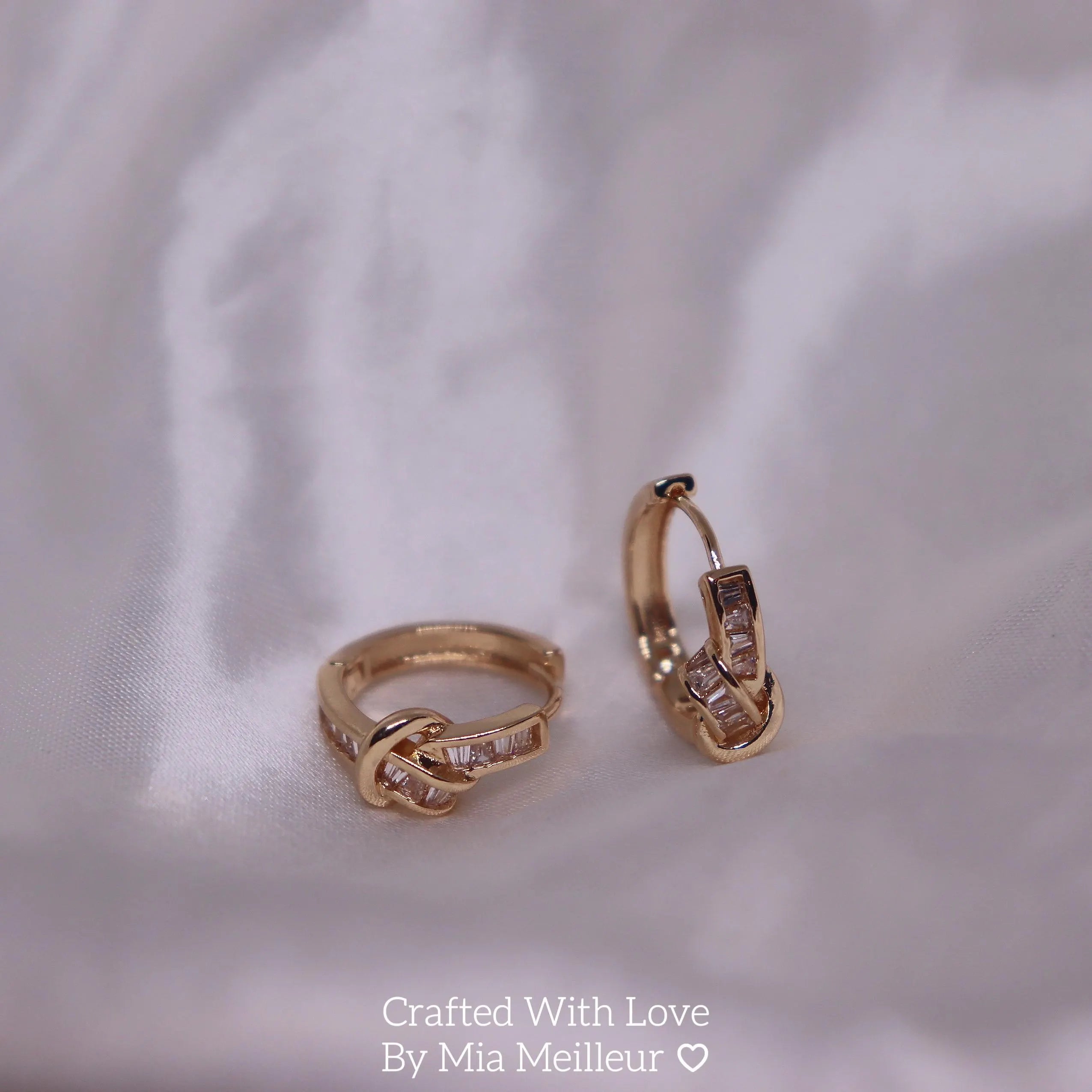 Diamond Knot Hoop Earrings