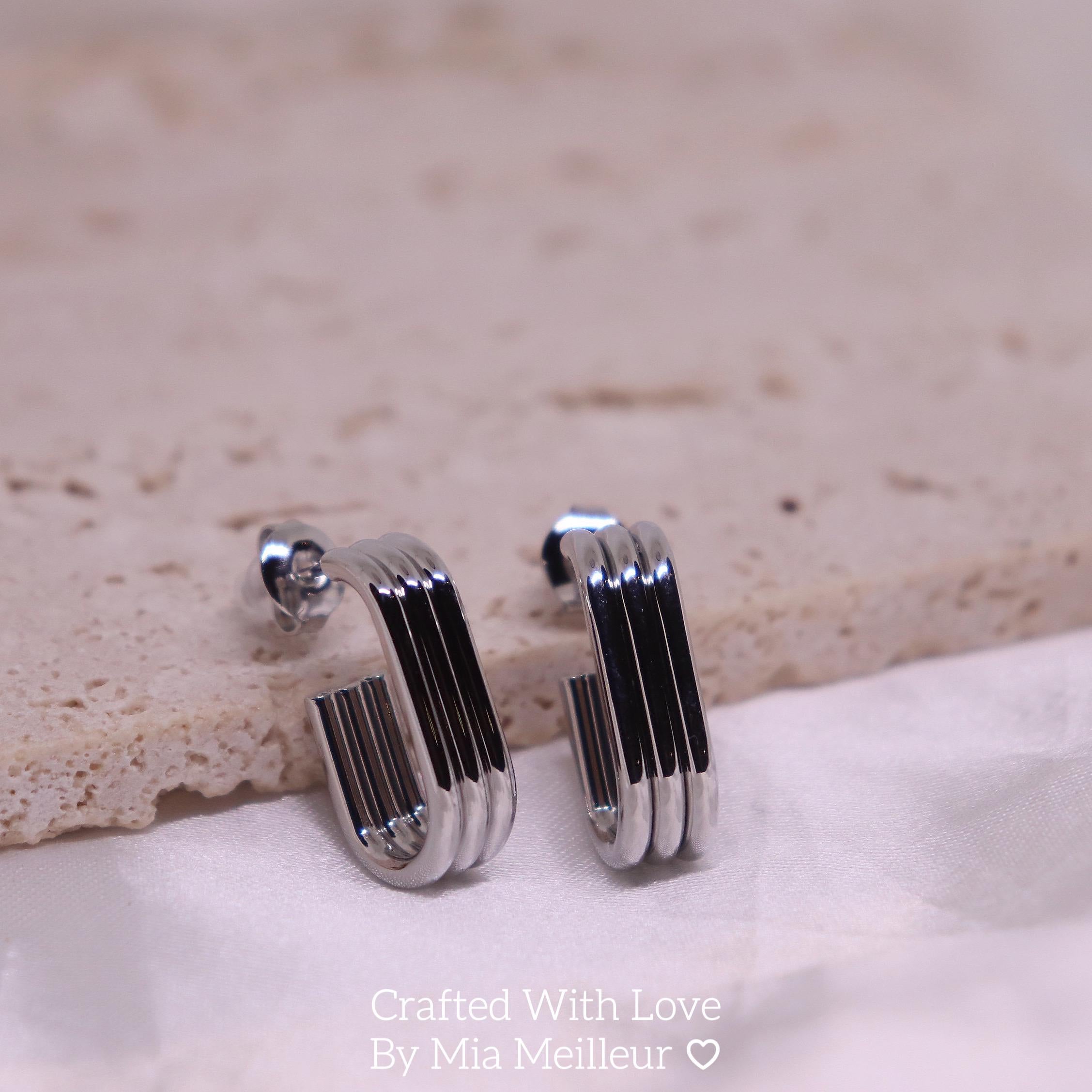 Bold Silver Stud Earrings