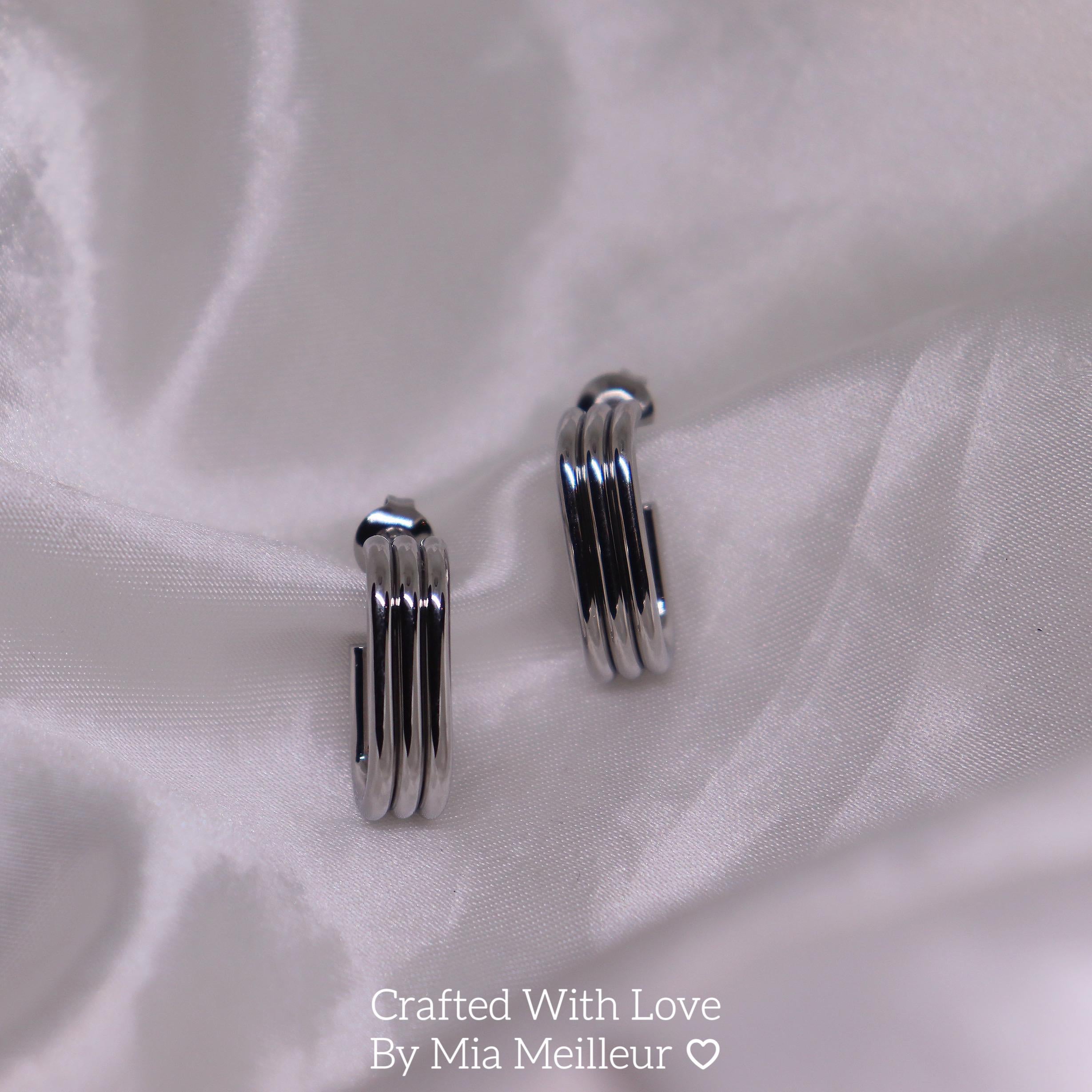 Bold Silver Stud Earrings