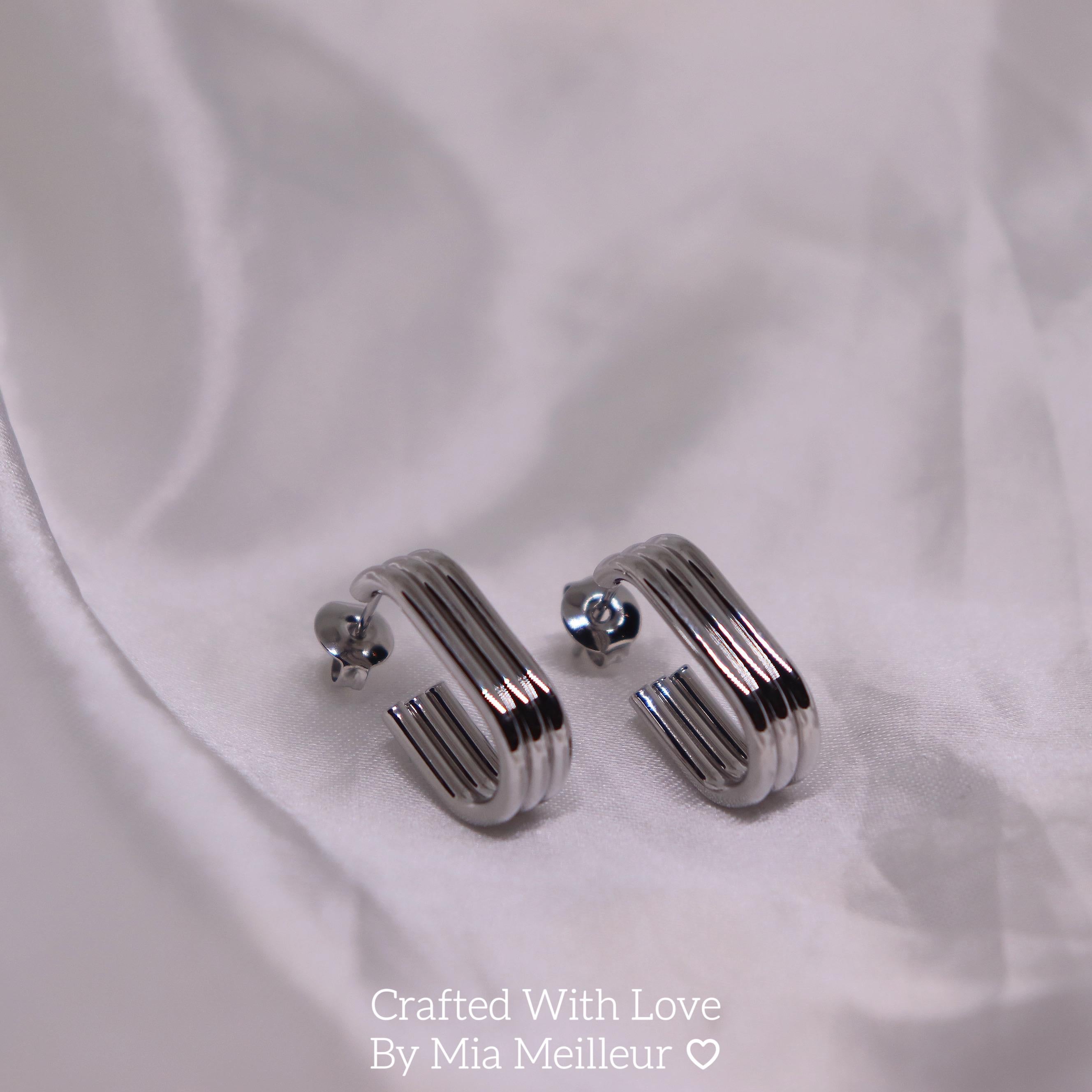 Bold Silver Stud Earrings