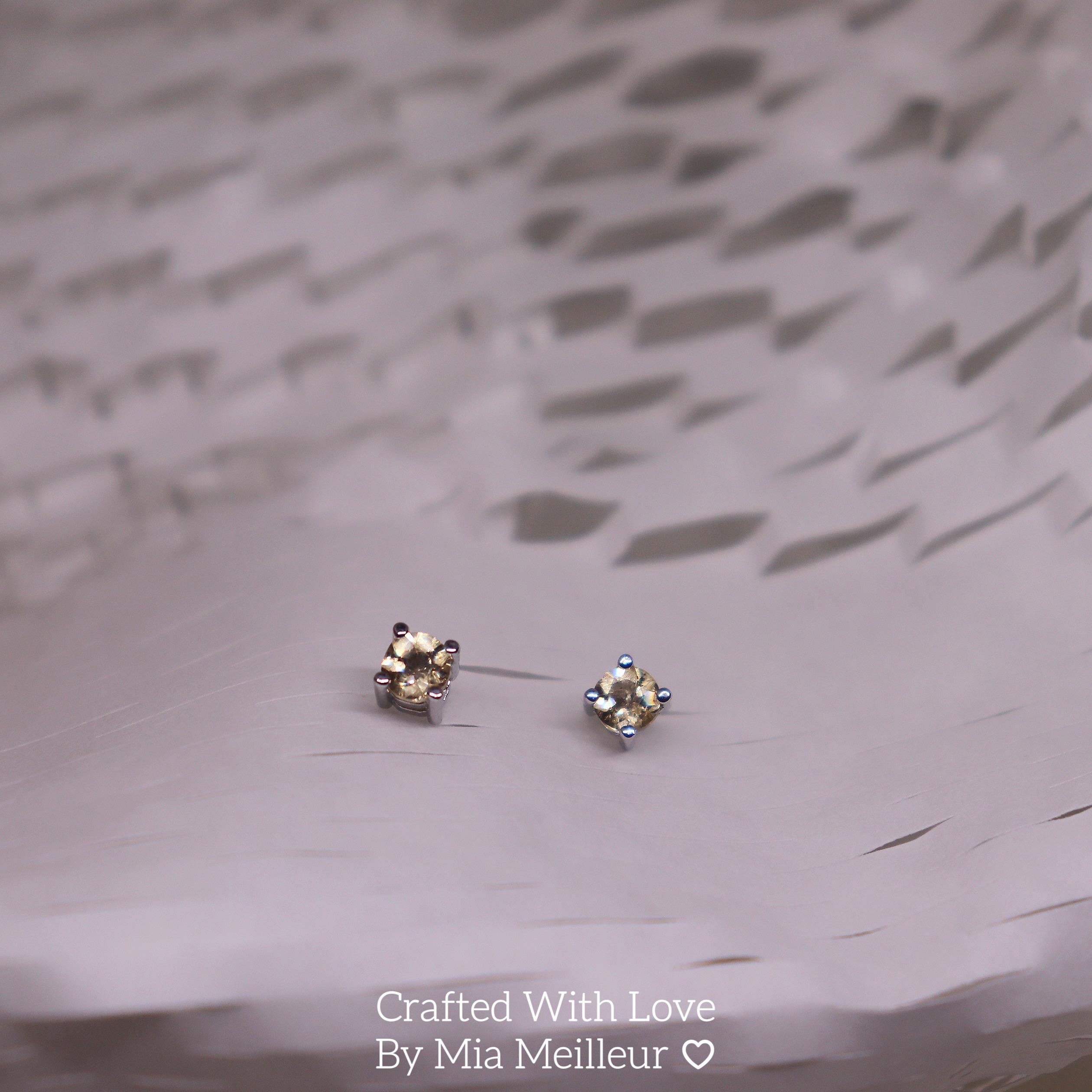 Minimalist Yellow Gemstone Stud Earrings