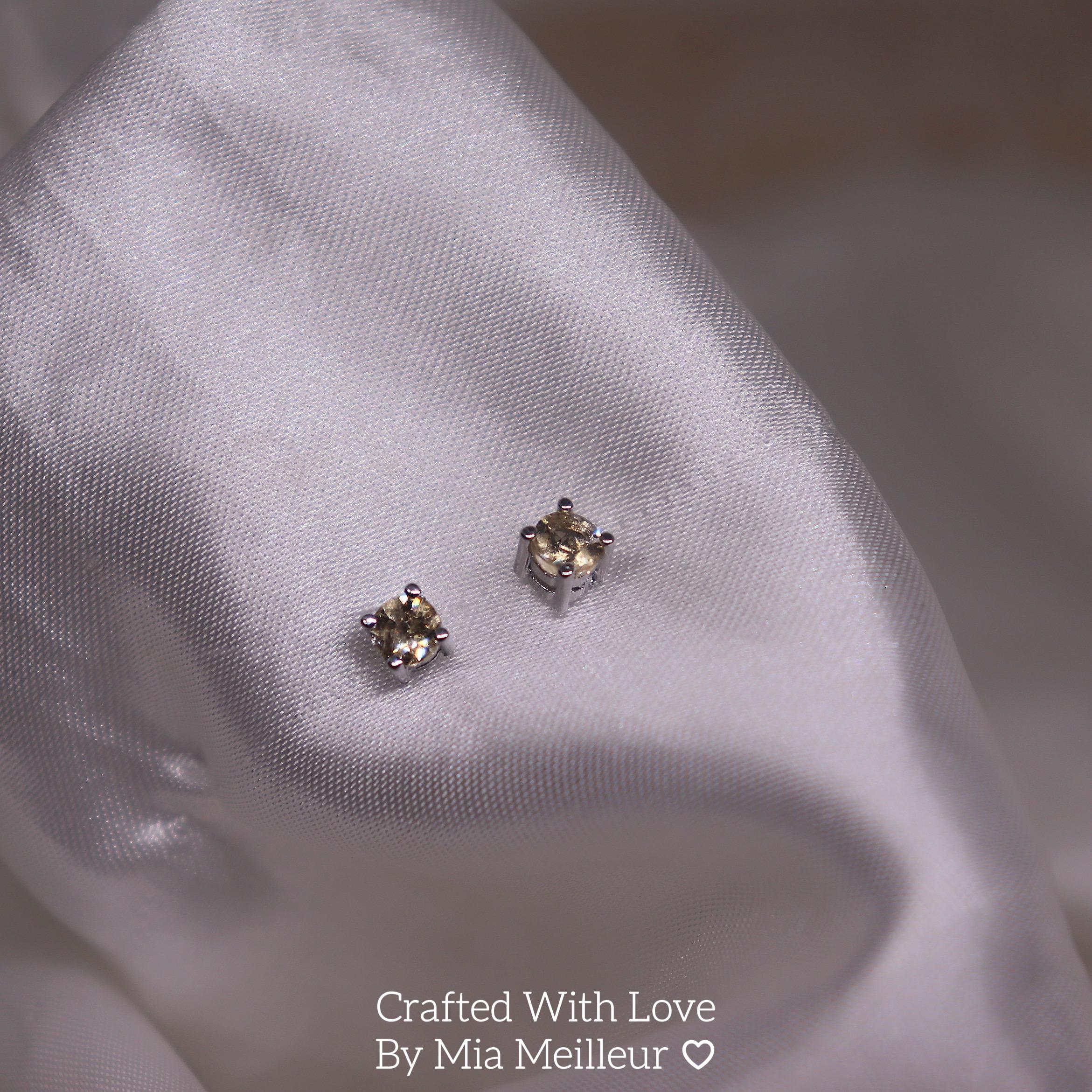 Minimalist Yellow Gemstone Stud Earrings