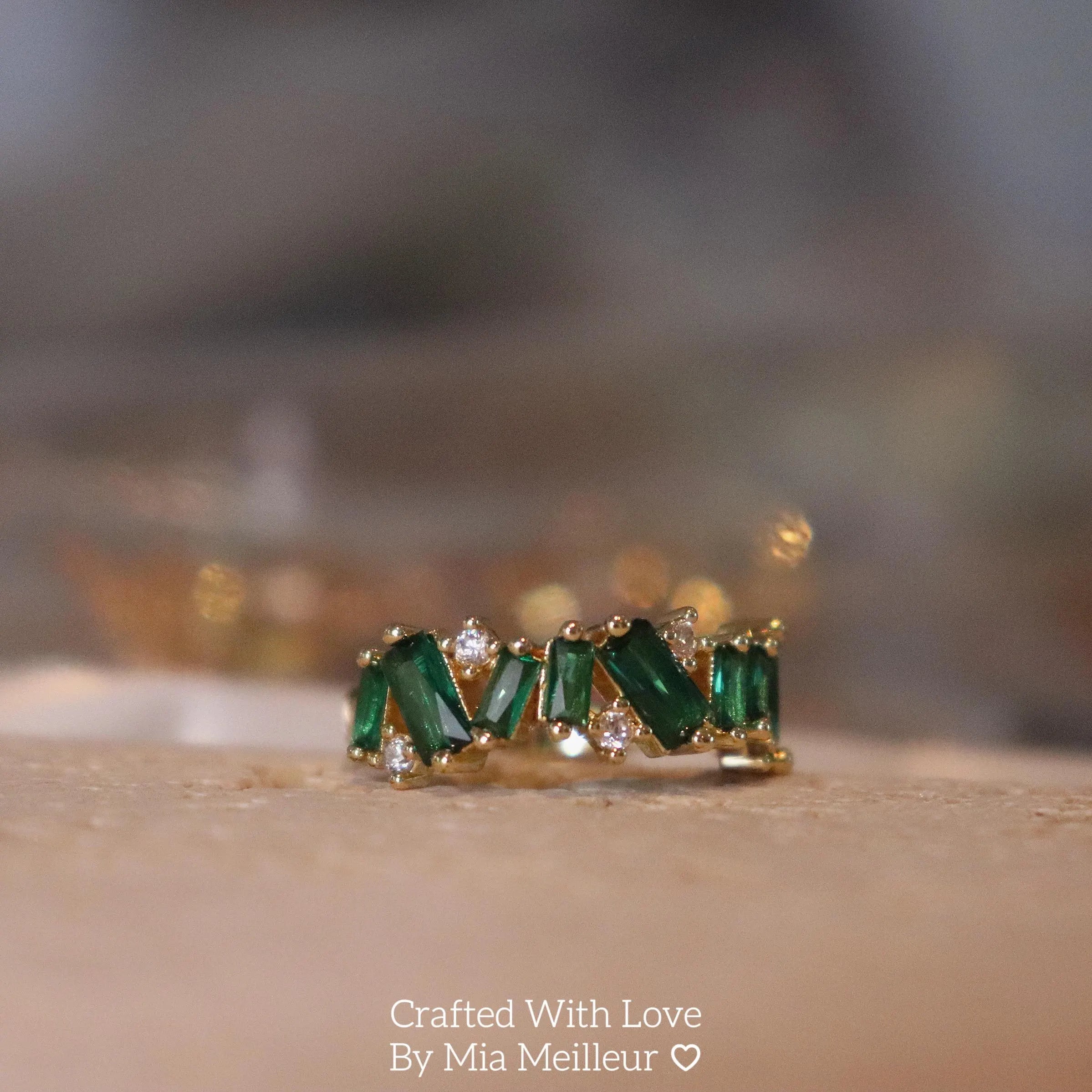 Emerlad Gold Eternity Band