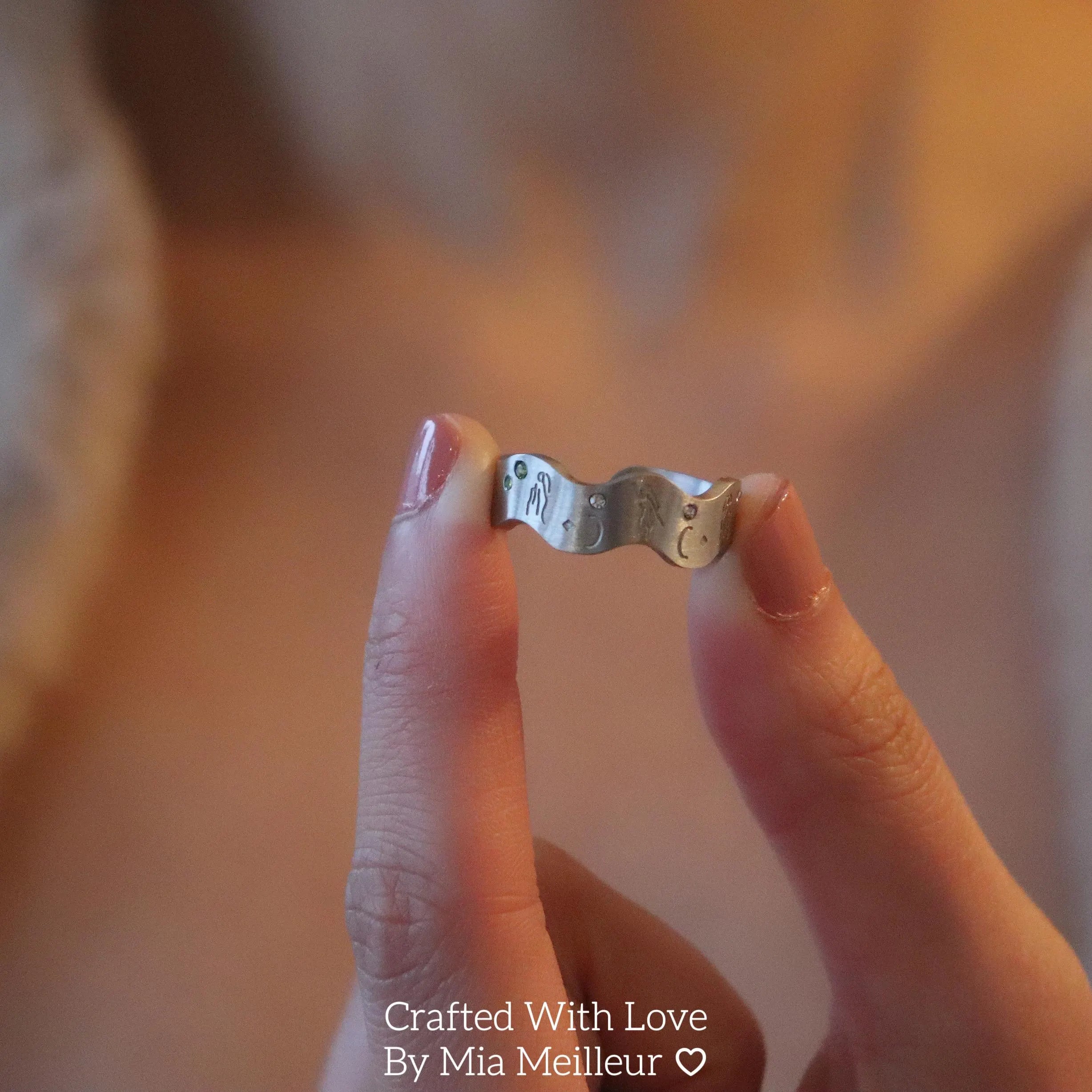 River Ripples Gemstone Ring