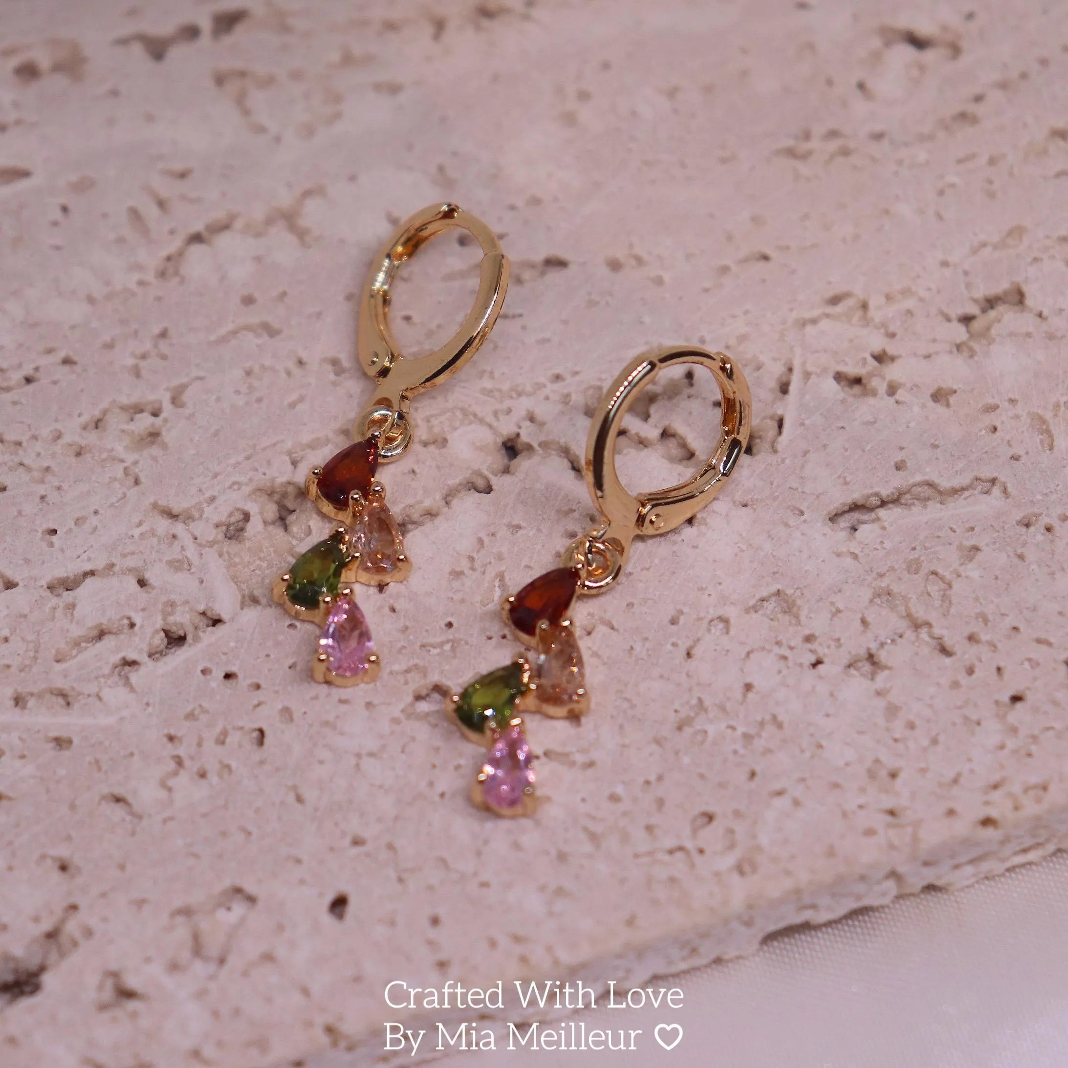 Dangling Teardrop Hoop Earrings