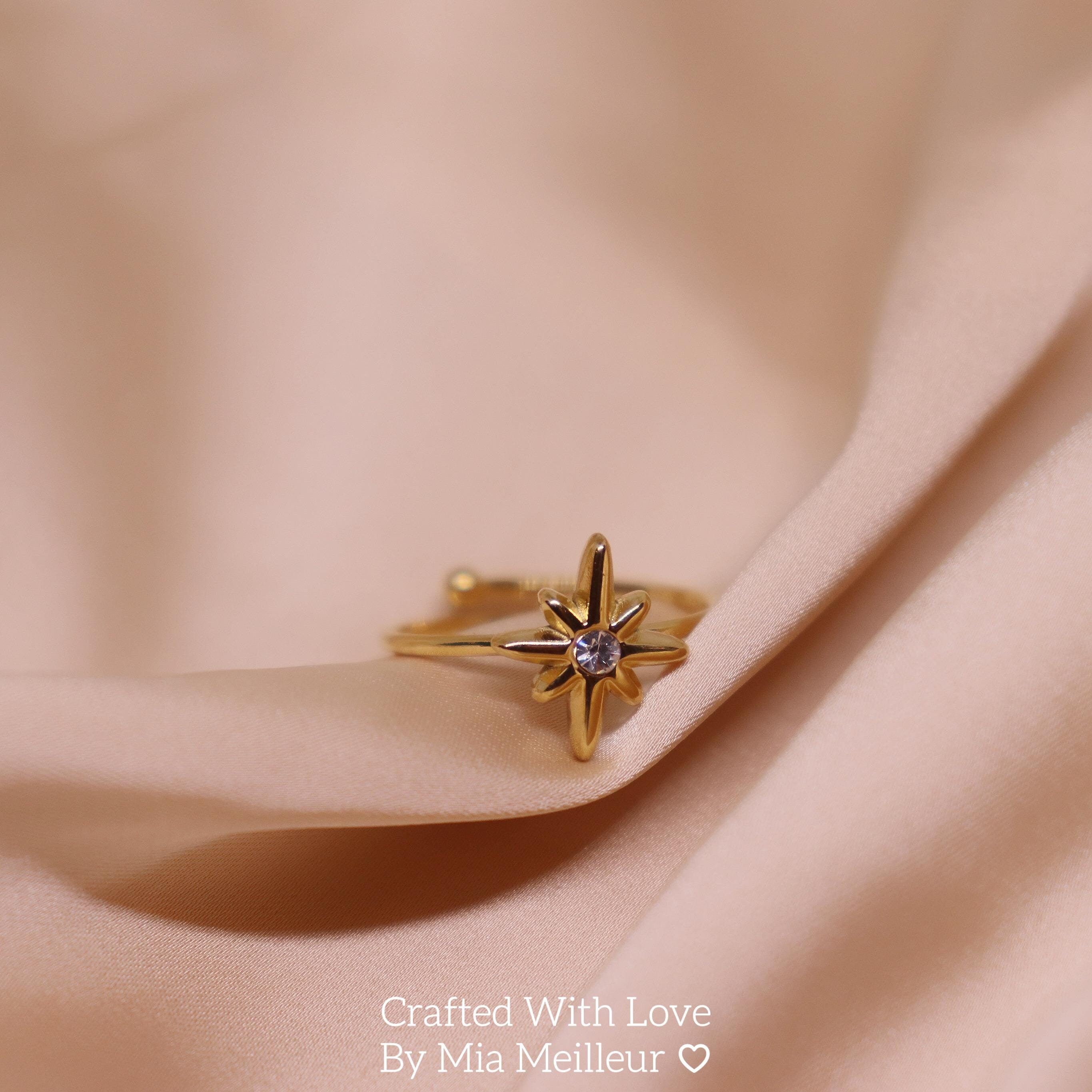 Dainty North Star Open Ring